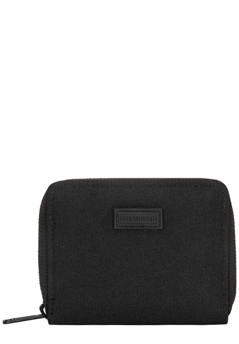 Consigned Unisex SELUS ZIP ROUND WALLET - Black Nylon - One Size