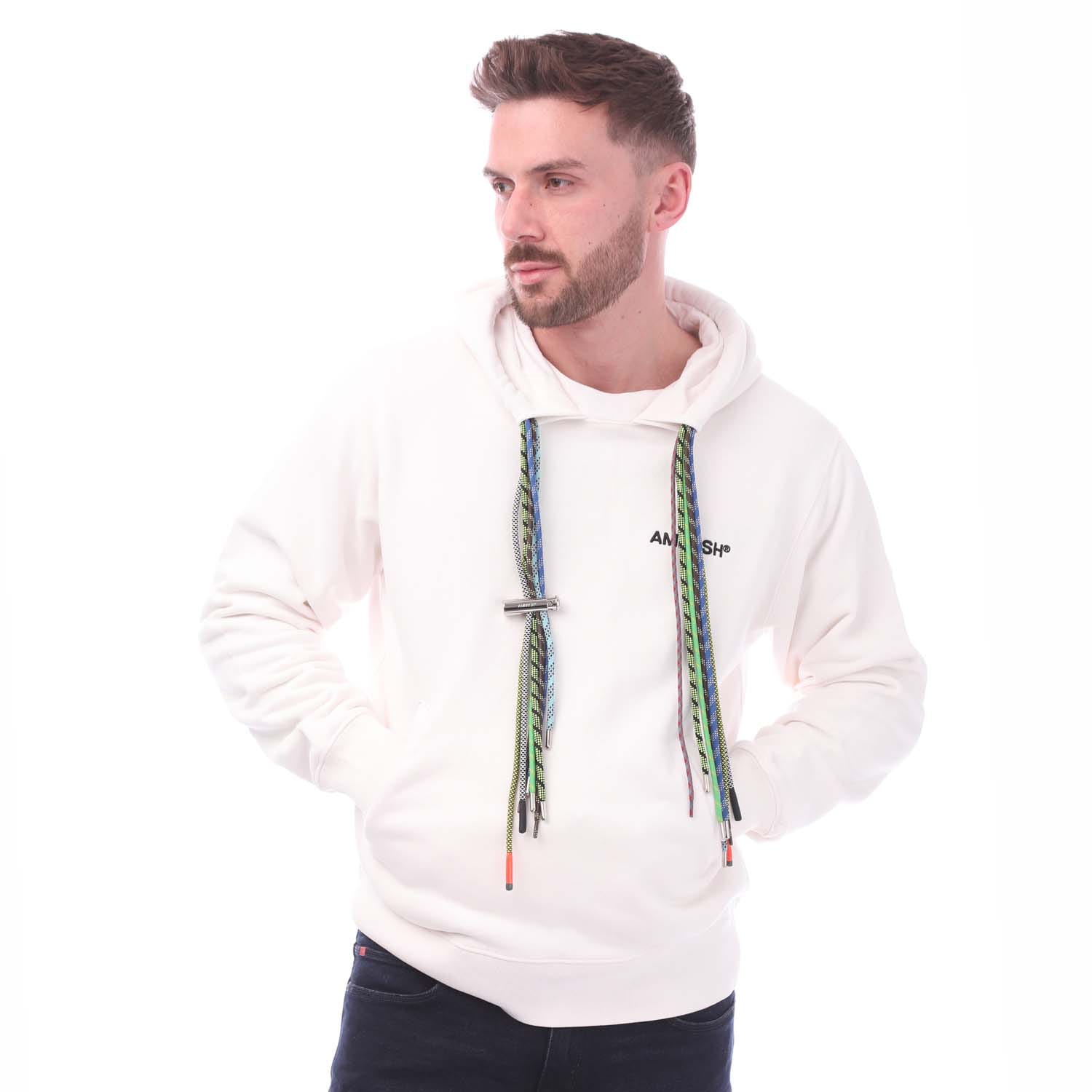 Ambush Mens Multicord Hoodie in White Cotton - Size Large