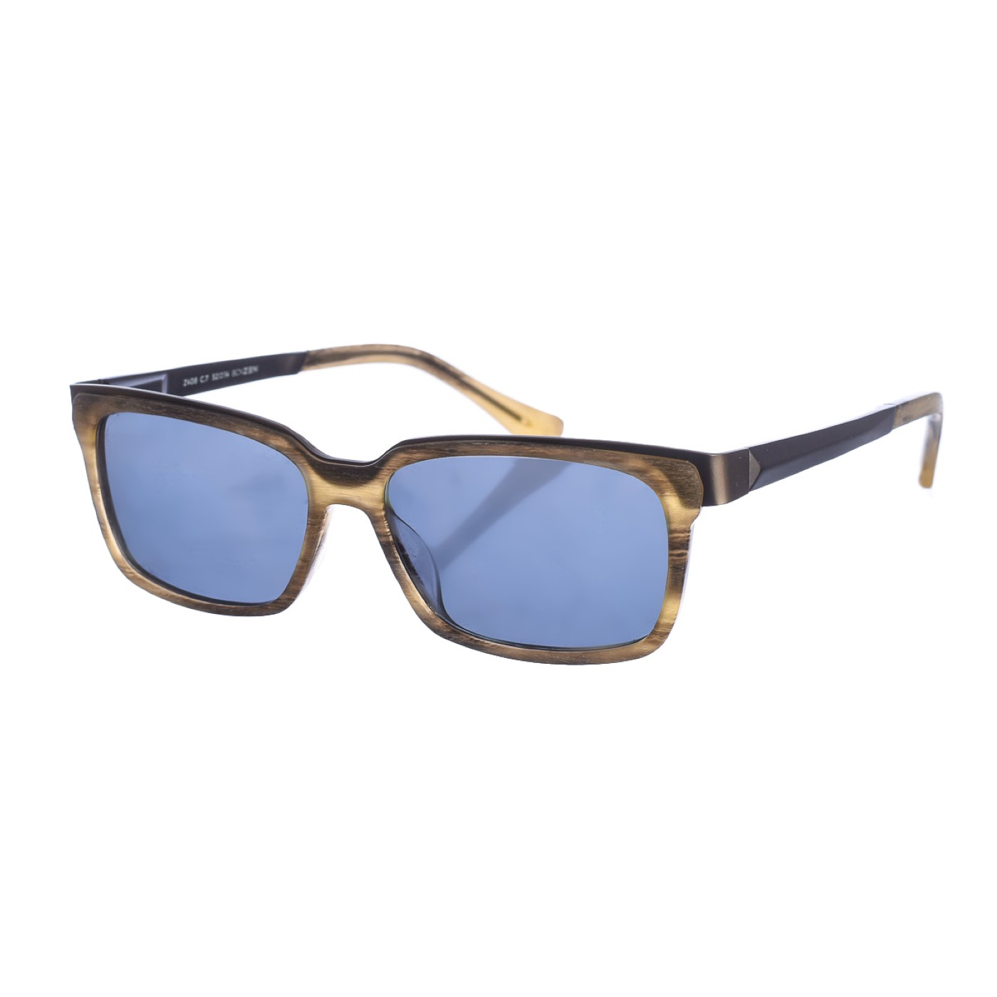 Zen Unisex Z408 Square Shape Acetate and Metal Sunglasses - Blue - One Size