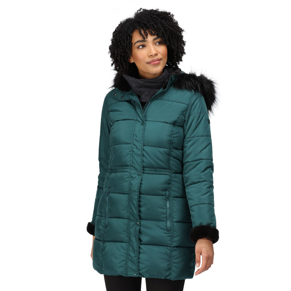 Regatta Womens Della Water Repellent Insulated Coat - Green - Size 10 UK