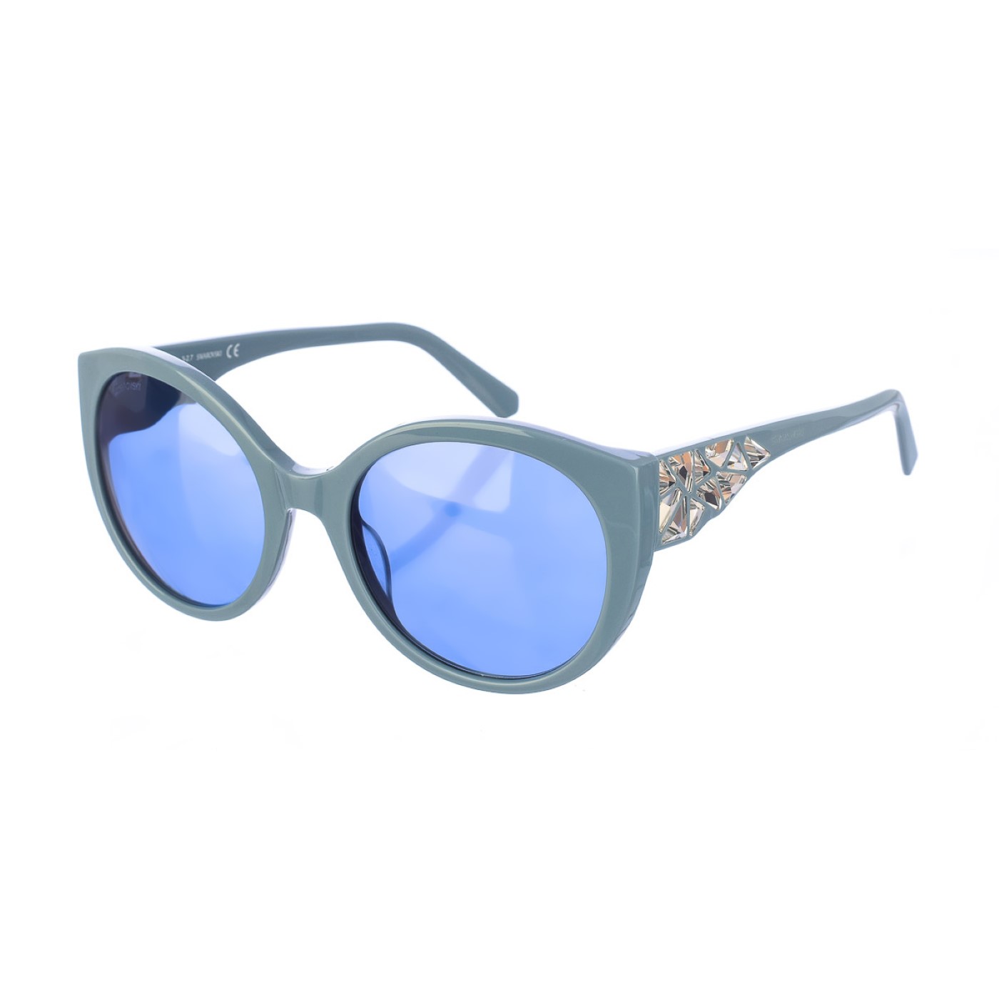 Swarovski Womens Acetate sunglasses with round shape SK0174S women - Dark Blue - One Size