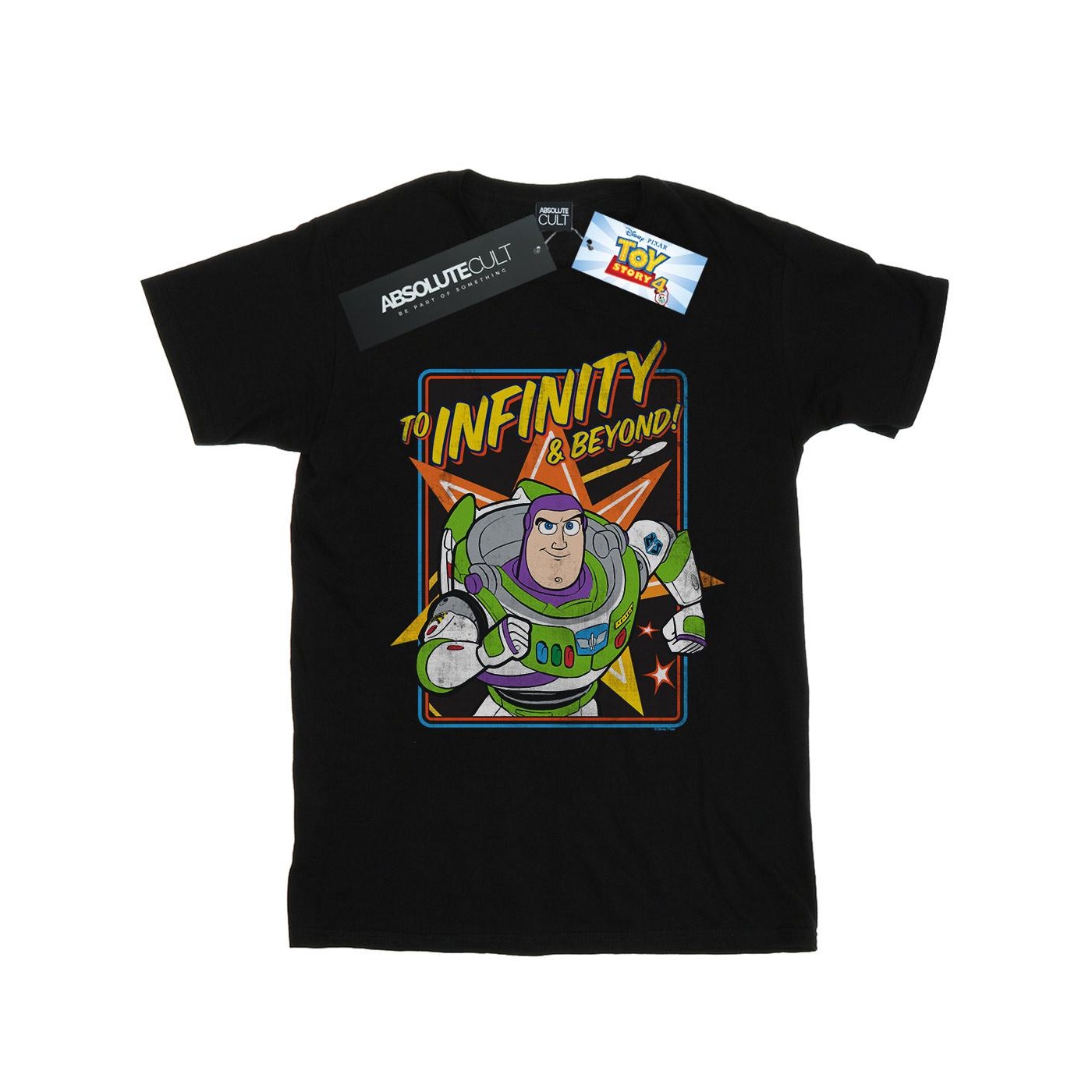 Disney Mens Toy Story 4 Buzz To Infinity T-Shirt (Black) Cotton - Size Medium