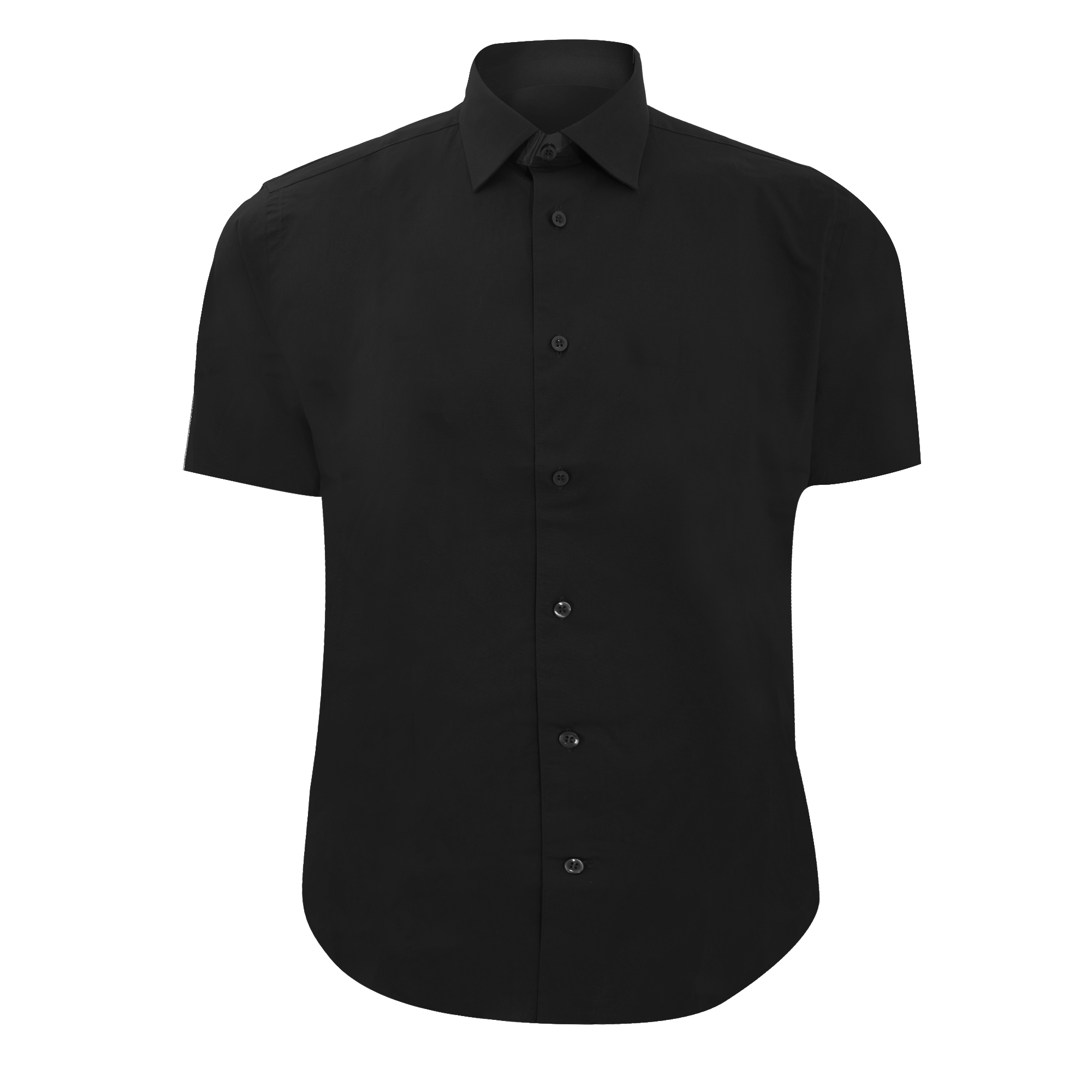 Russell Athletic Collection Mens Short Sleeve Easy Care Fitted Shirt (Black) - Size 19.5 inch