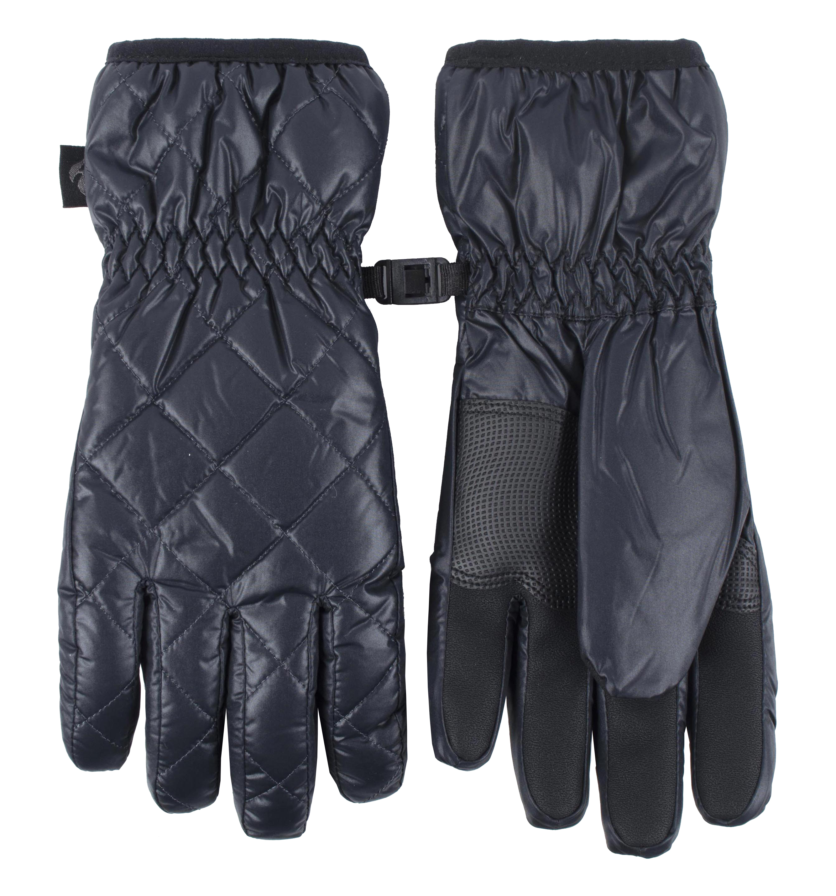 Heat Holders Womens Bryce Quilted Waterproof Wind Resistant Gloves - Black - Size Medium