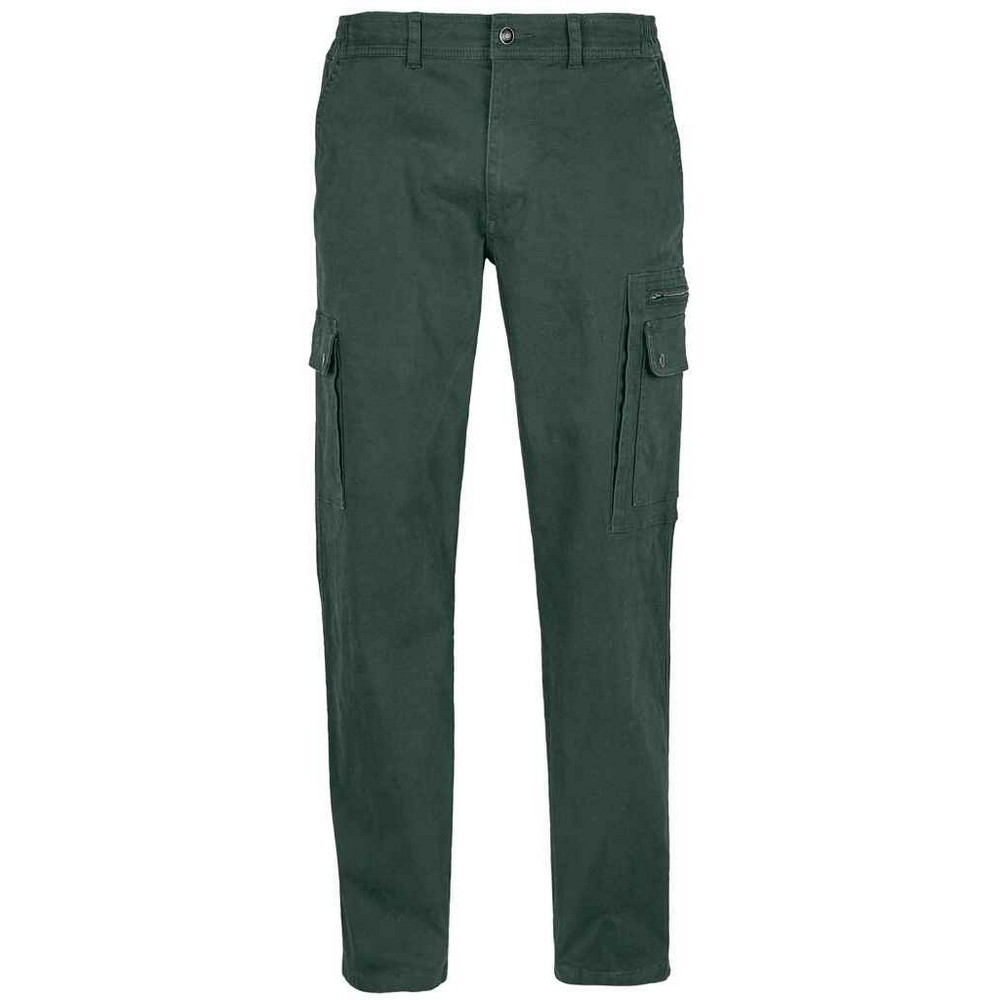 SOLS Mens Docker Stretch Cargo Trousers (Forest Green) - Size 42 Regular