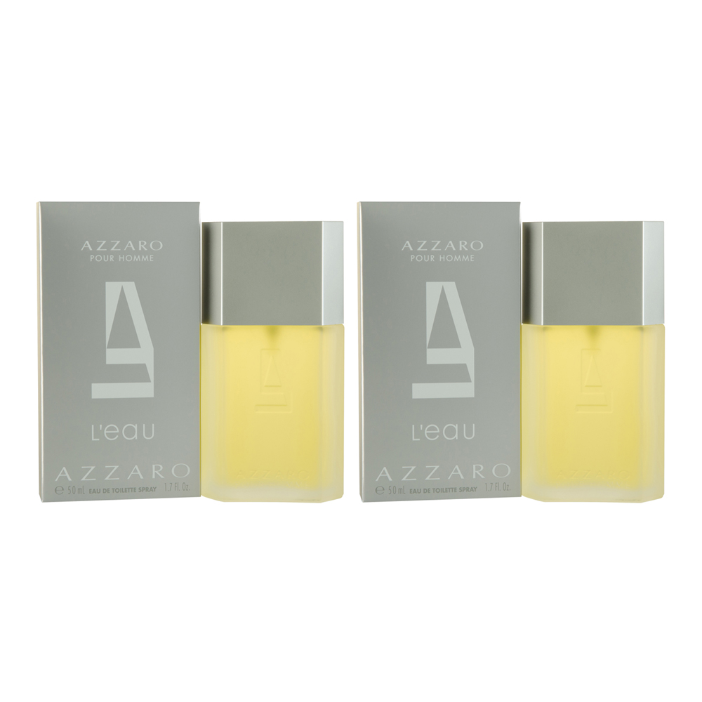 Azzaro Mens Homme L'Eau Eau de Toilette 50ml Spray For Him X 2 - NA - One Size