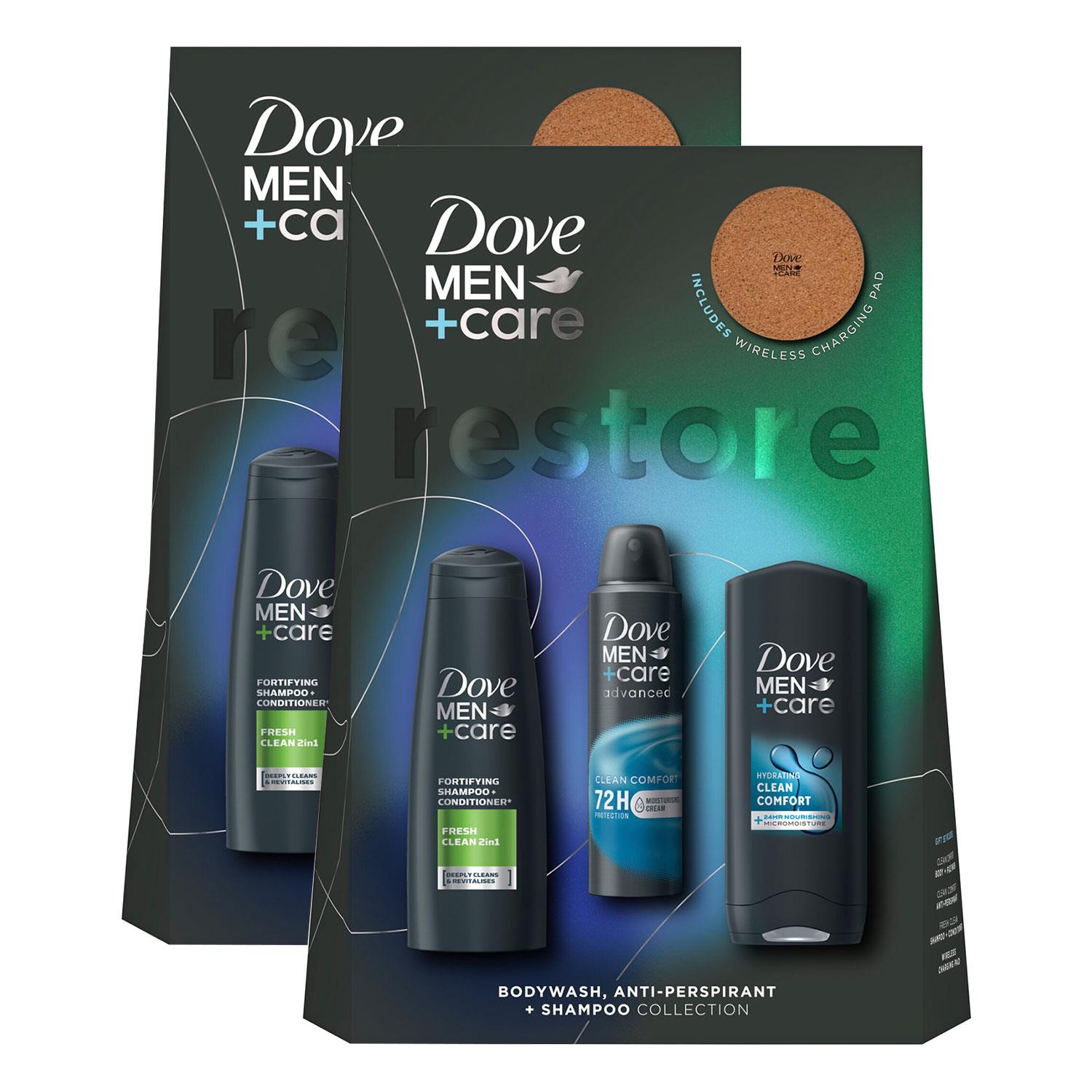 Dove Mens Bath & Body 3pcs Gift Set for Him w/ Charging Pad, 2pk - One Size