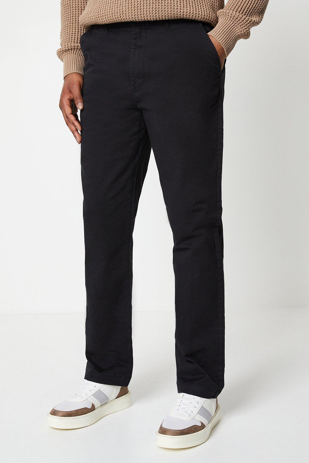 Maine Mens Premium Chino Trouser - Black Cotton - Size 34 (Waist)