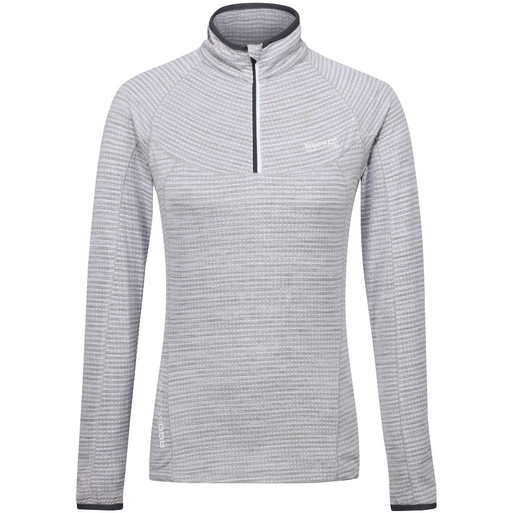 Regatta Womens Ladies Yonder Half Zip Long Sleeve Moisture Wicking Top - White - Size 14 UK