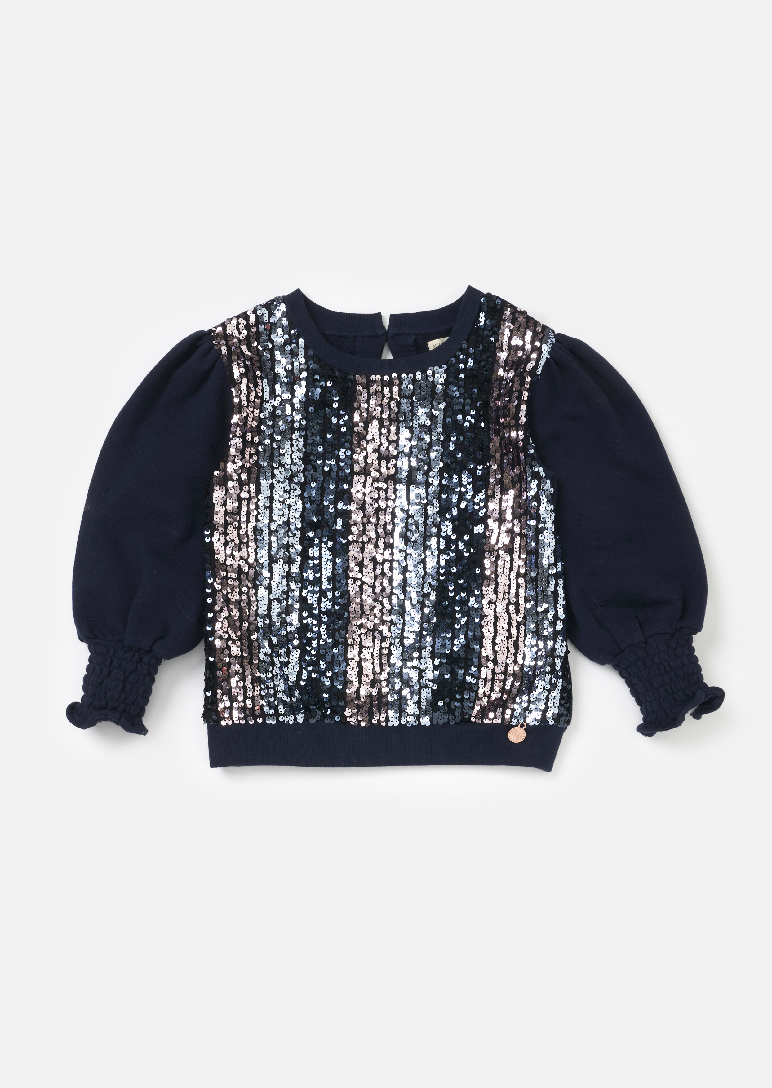 Angel & Rocket Girls Enid Sequin Front Sweatshirt - Navy - Size 5Y