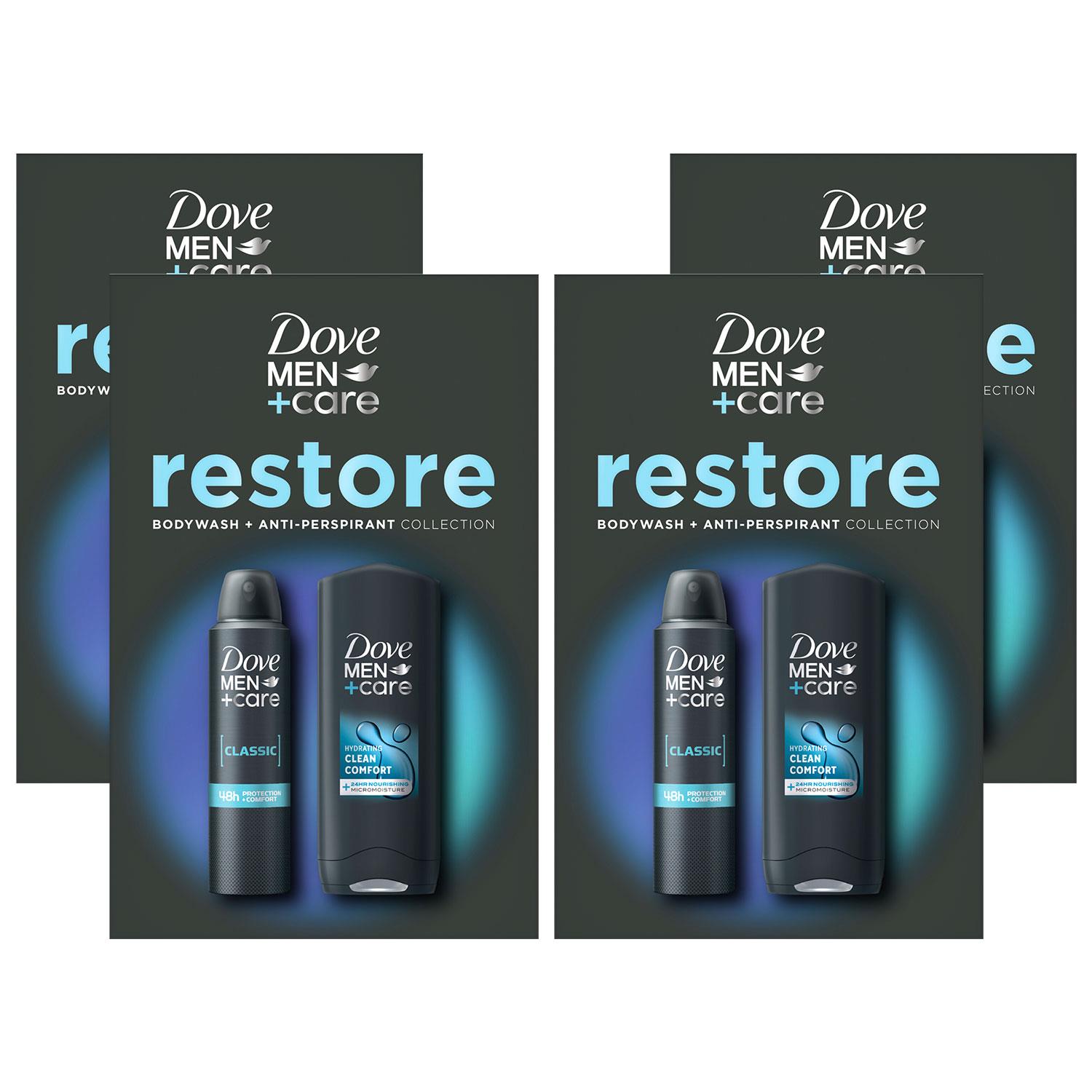 Dove Mens M+C Restore Bodywash&Antiperspirant GiftSet for Him,4pk - One Size