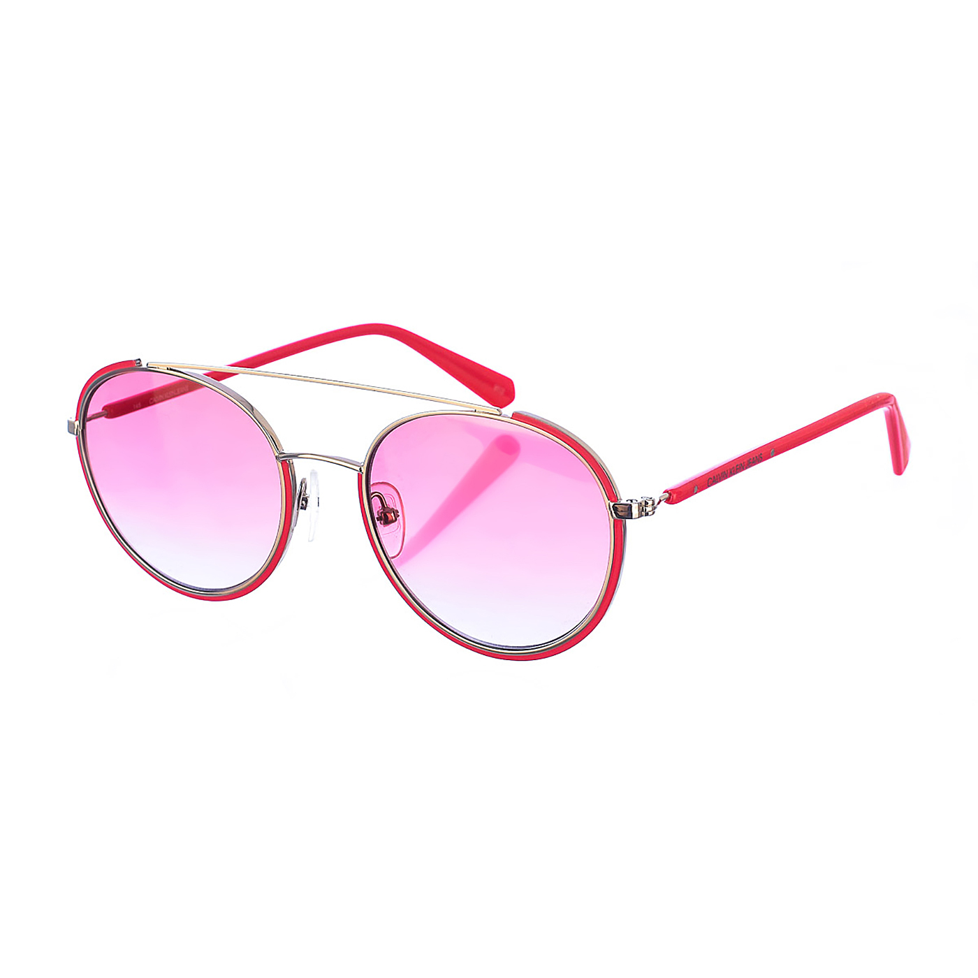 Calvin Klein CKJ20300S WoMens oval-shaped metal sunglasses - Pink - One Size