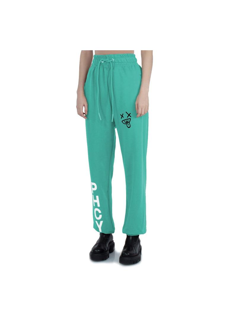 Pharmacy Industry WoMens Sporty Chic Cotton Jersey Trousers - Green - Size Large