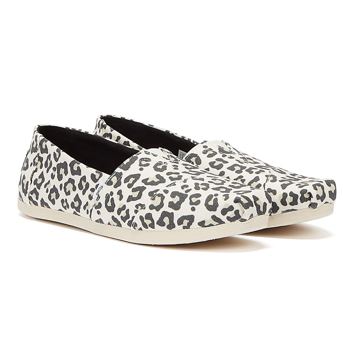 Toms Alpargata Womens Egret Snow Leopard Espadrilles - Cream Textile - Size UK 5