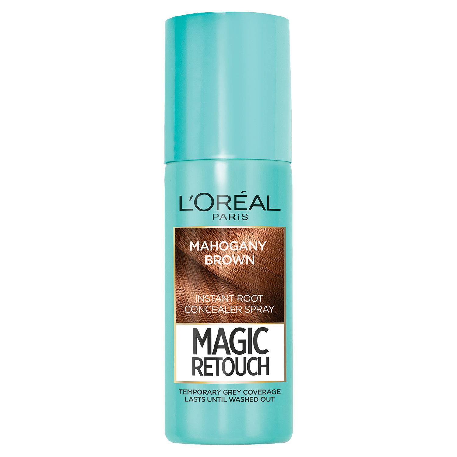 L'Oreal Paris Unisex Magic Retouch Instant Root Concealer Spray Mahogany Brown, 75ml - One Size