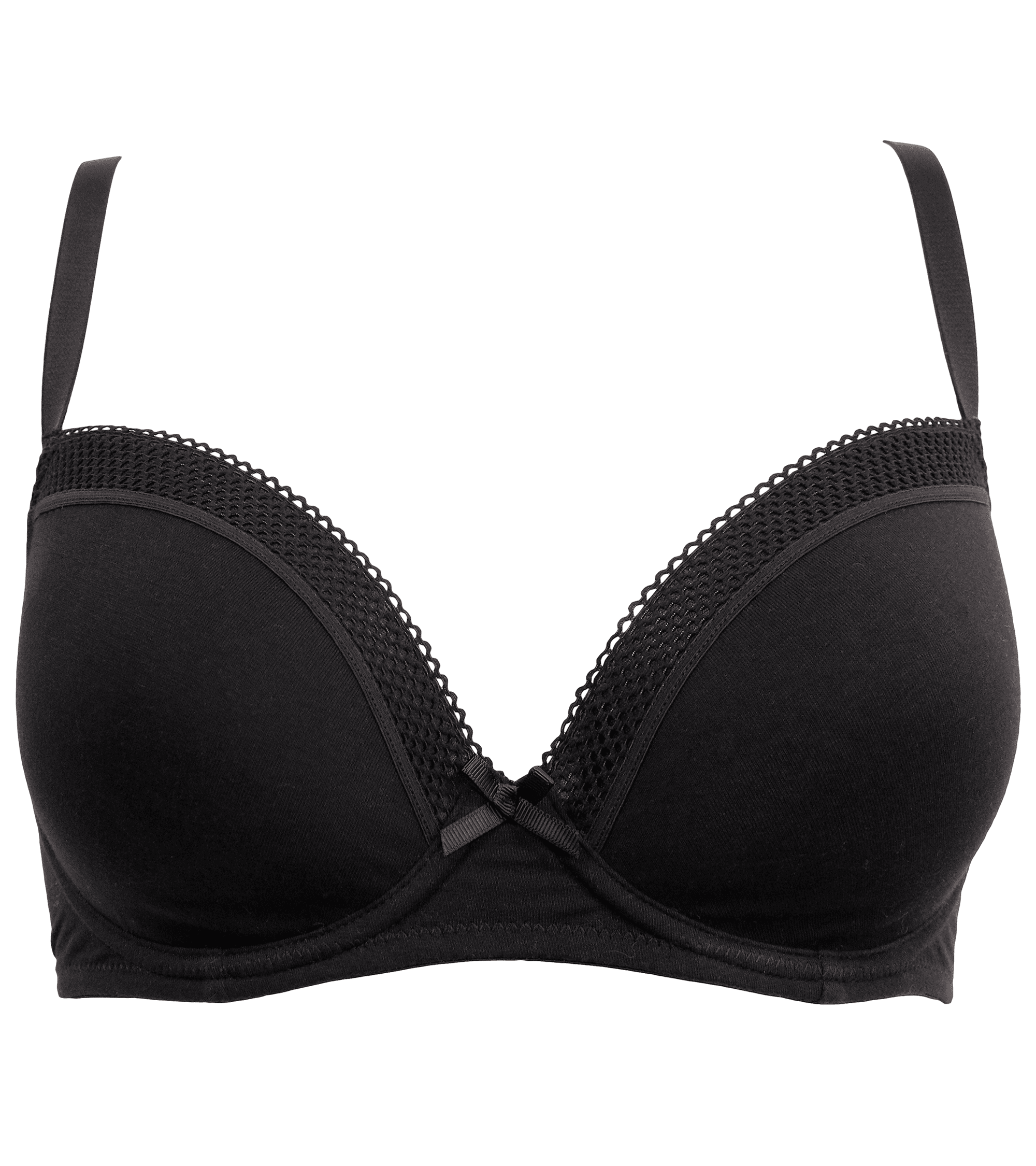Pour Moi Womens Love To Lounge Cotton T-Shirt Bra - Black - Size 32E