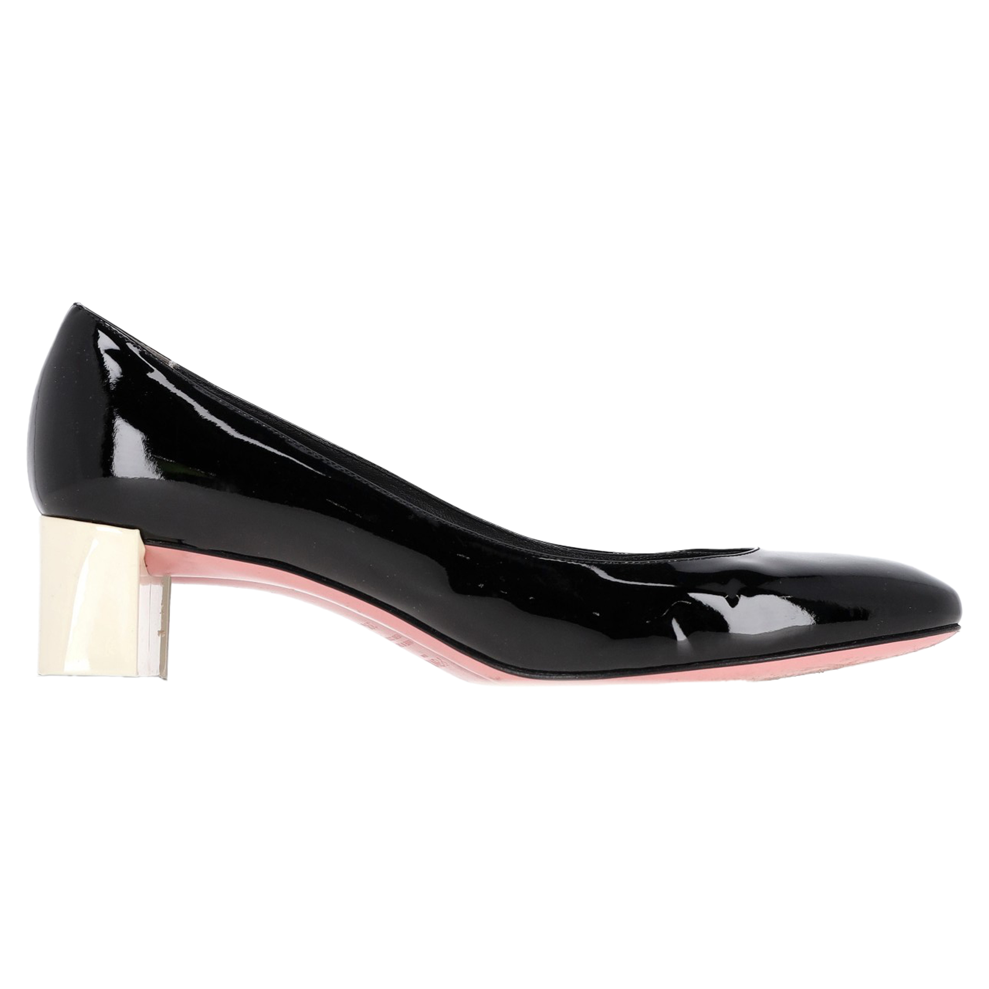 Fendi Pre-owned Womens Low Block Heel Pumps in Black Patent Leather material_Leather - Size 39.5 EU/IT