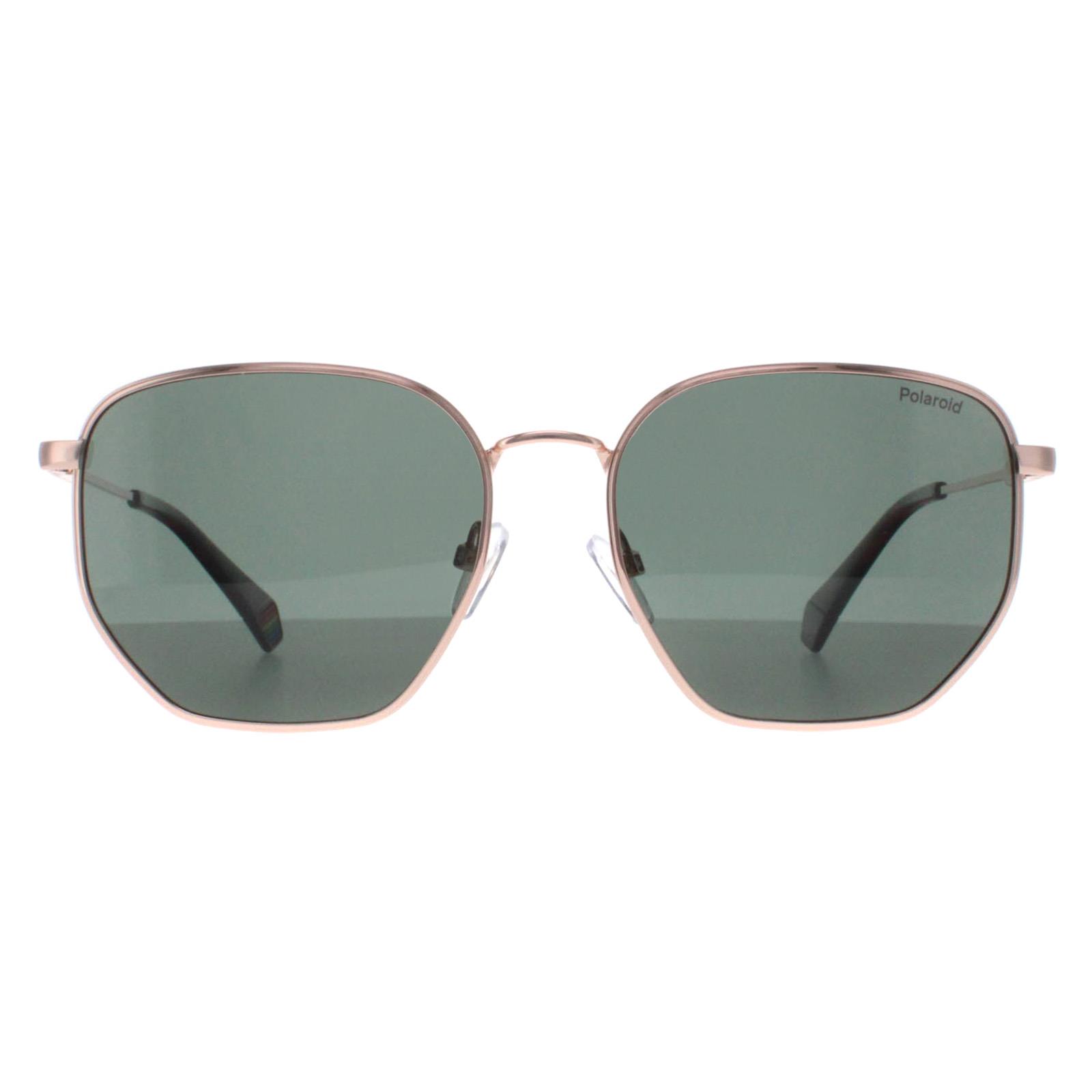 Polaroid Square Unisex Gold Copper Green Polarized PLD 6214/S/X Metal - One Size