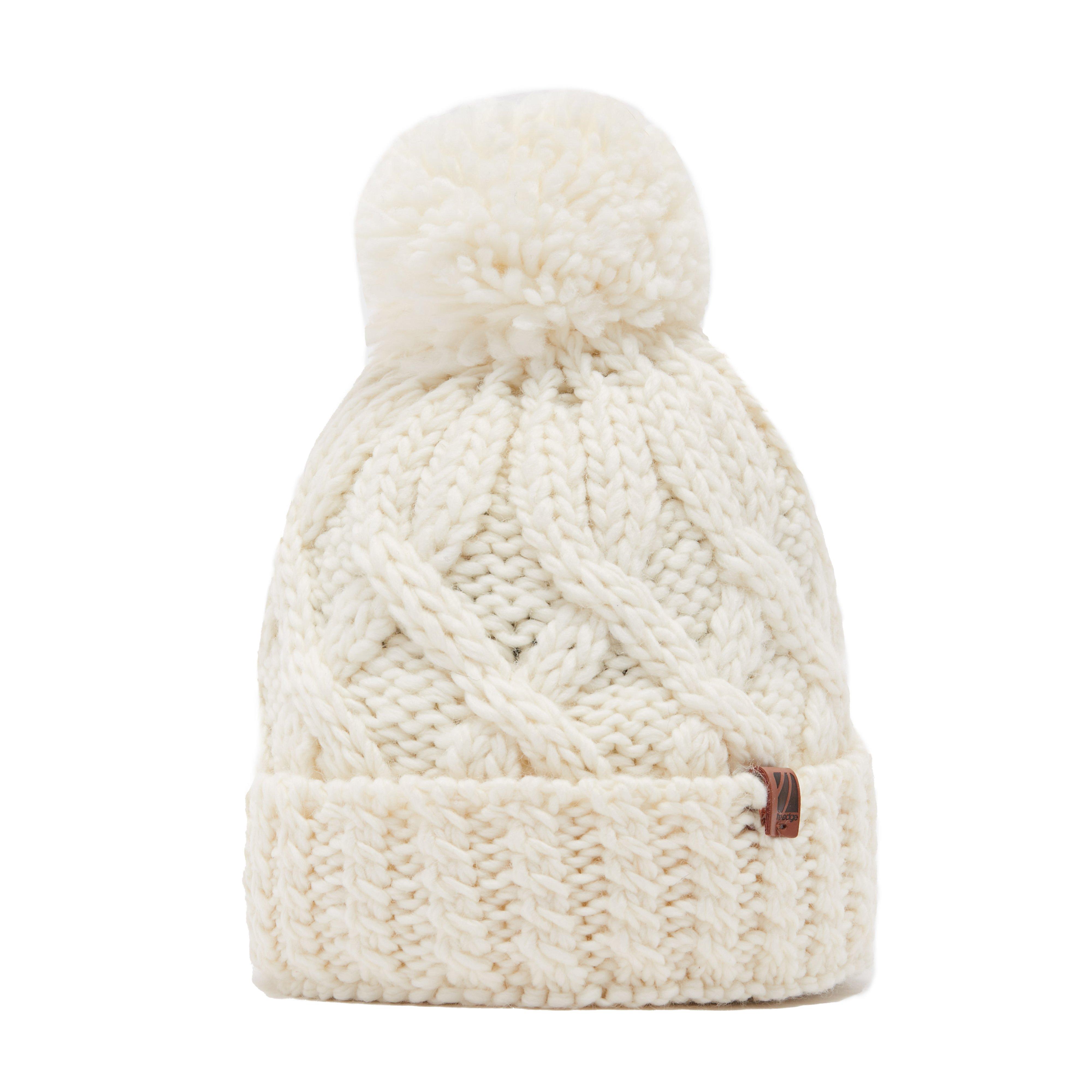 The Edge WoMens Chunky Bobble Hat - White Wool (archived) - One Size