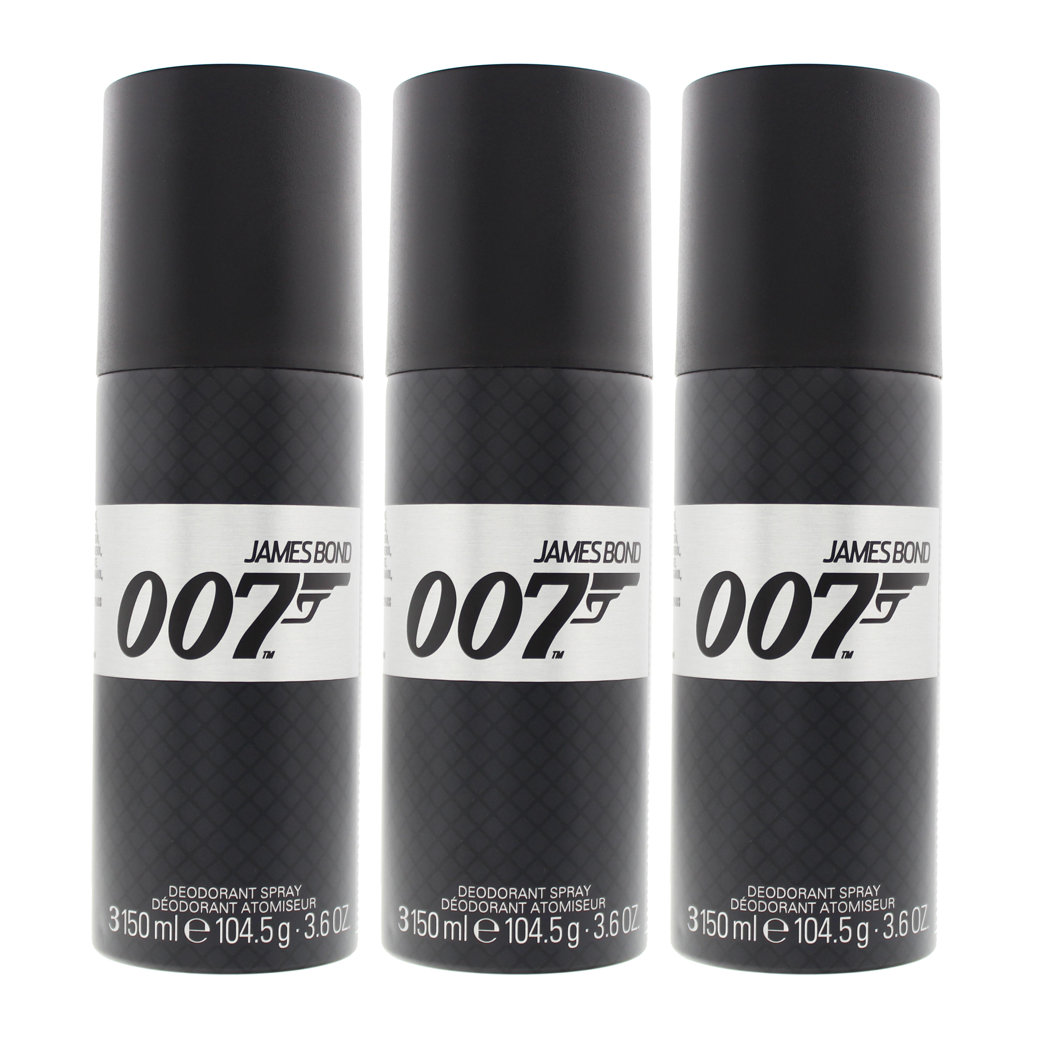 James Bond Mens 007 Deodorant Spray 150ml x 3 - One Size