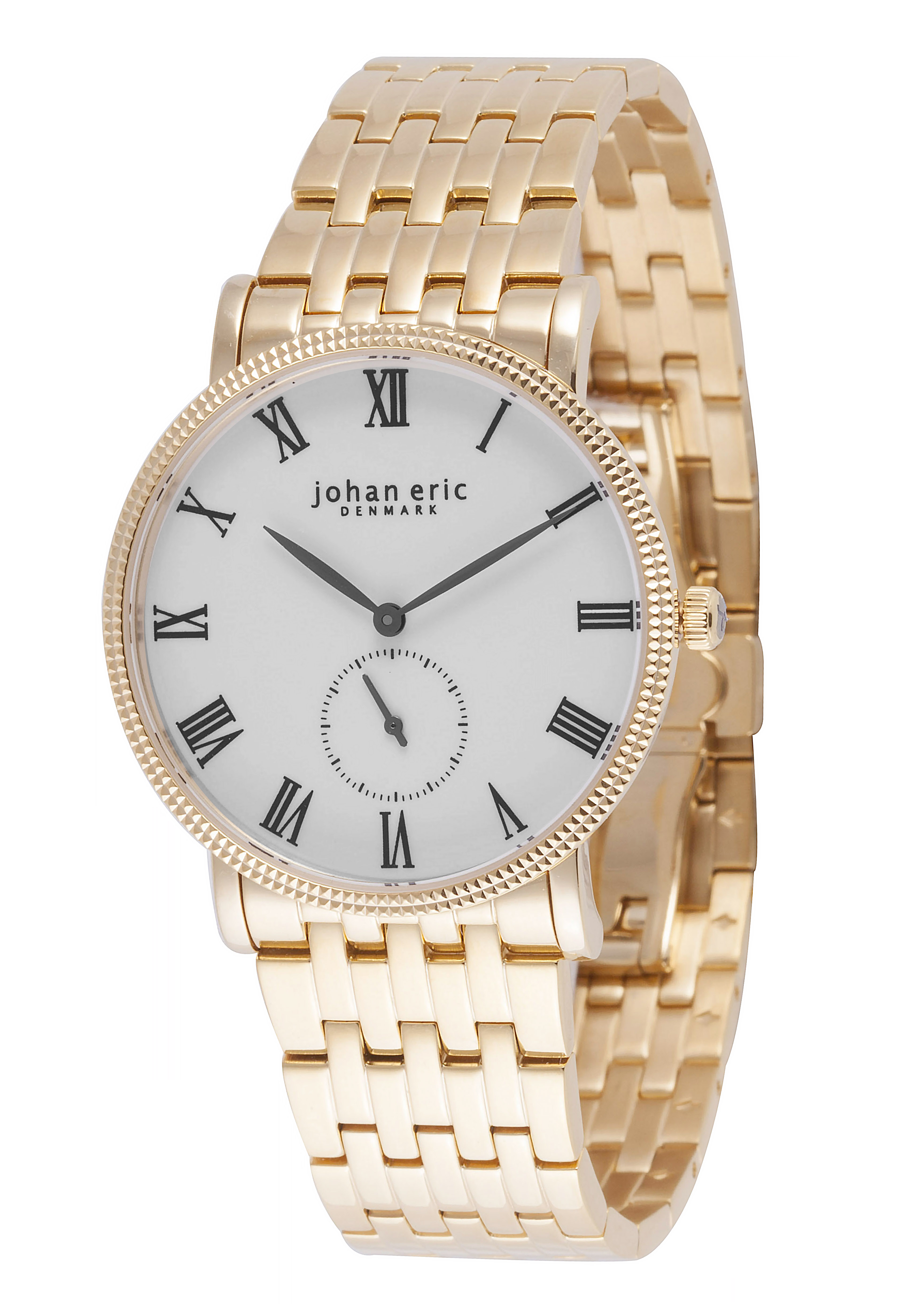 Johan Eric Holstebro Mens Watch, Rose Gold Case, White Dial, Bracelet Stainless Steel - One Size