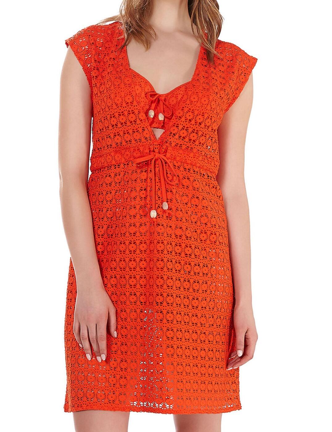 Freya Womens Spirit Beach Tunic Dress - Orange - Size X-Small