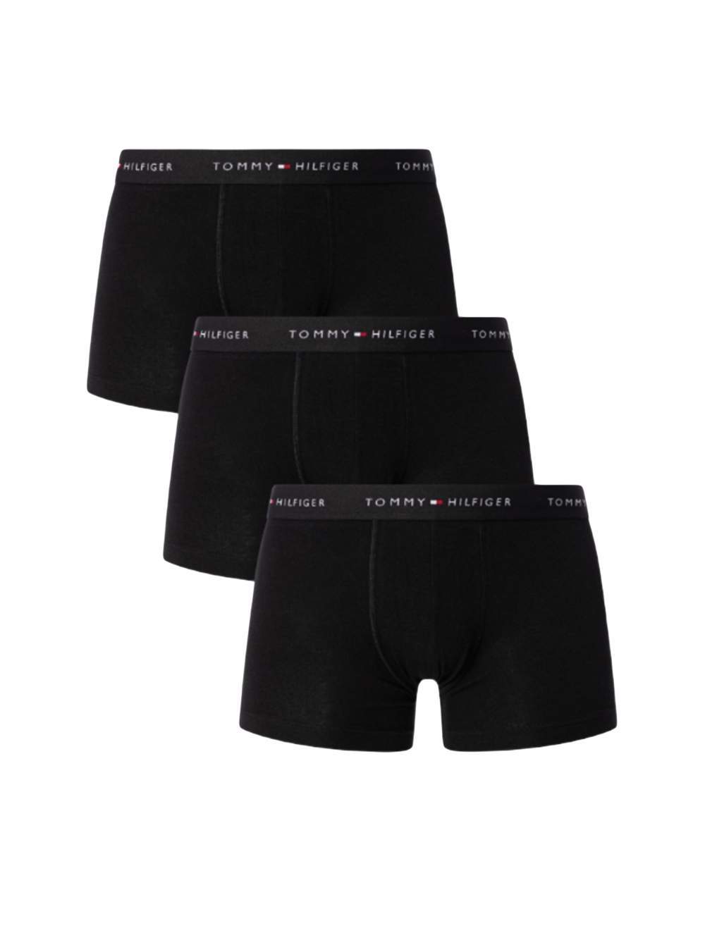 Tommy Hilfiger 3 Pack Mens Trunk - Black Cotton - Size Large