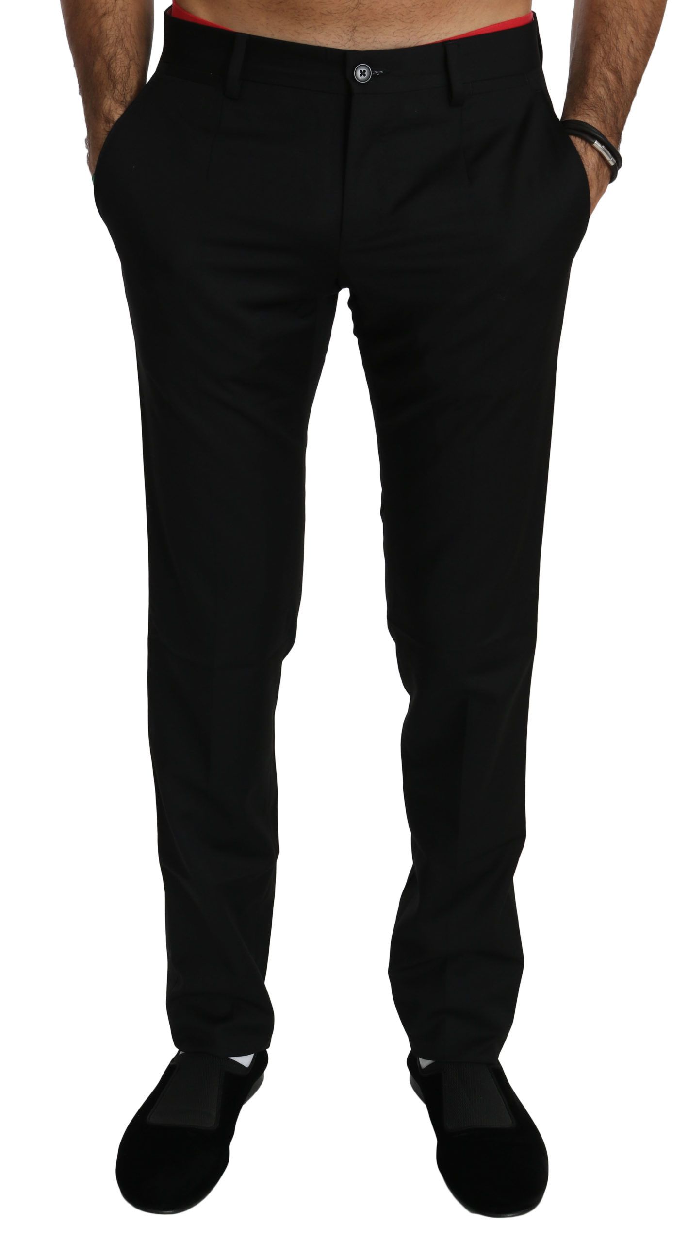 Dolce & Gabbana Mens Gorgeous Wool Dress Pants - Black - Size IT 44 (Men's)