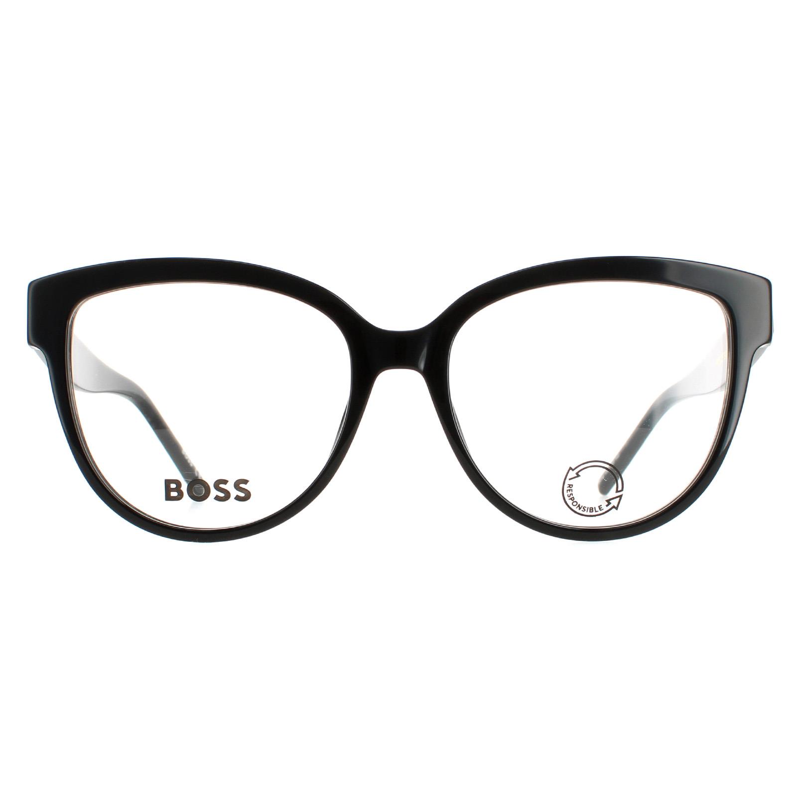 Hugo Boss Cat Eye Womens Shiny Black Glasses - One Size