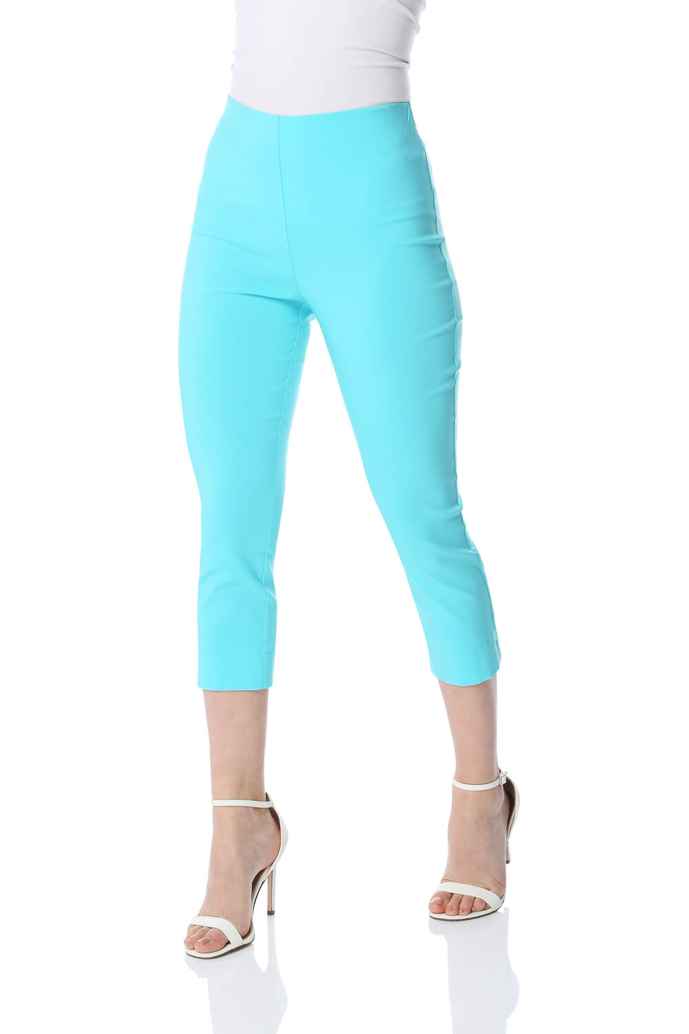 Roman Womens Cropped Stretch Trouser - Turquoise - Size 20 UK