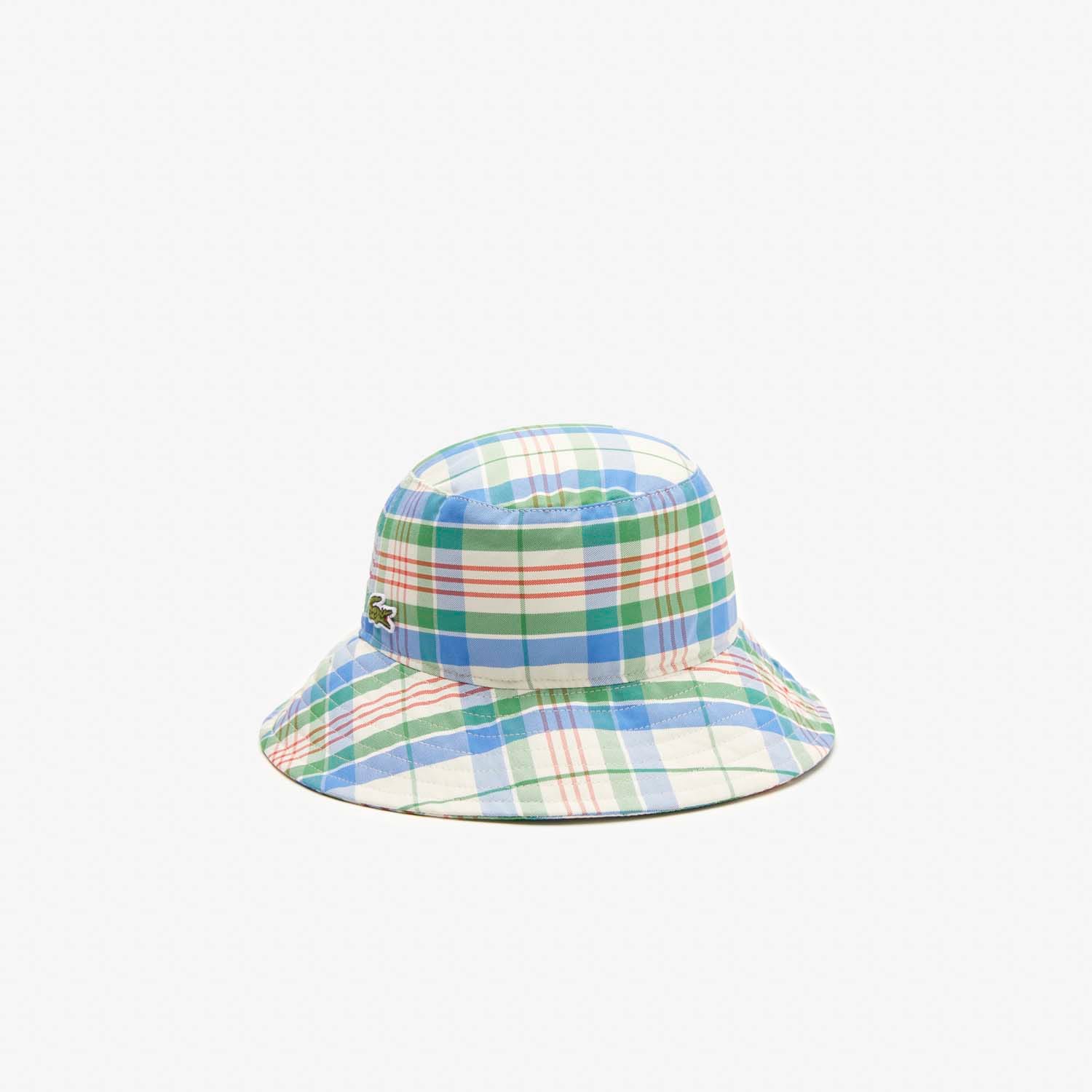 Lacoste Mens Accessories Cotton Blend Checked Bucket Hat in Multi colour - Multicolour - Size Medium