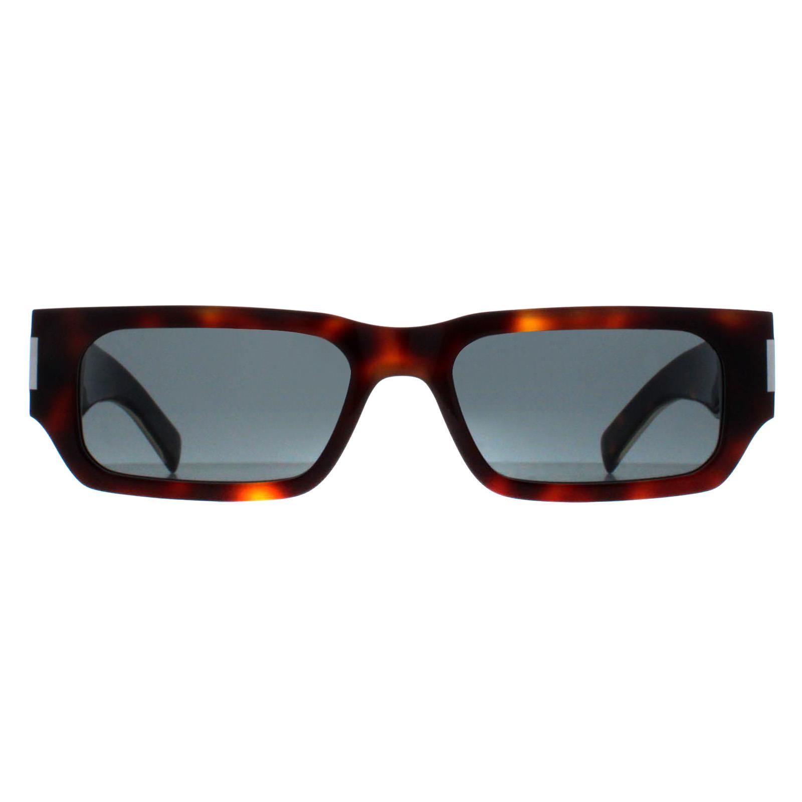 Saint Laurent Rectangle Mens Havana Crystal Black SL660 - Brown - One Size