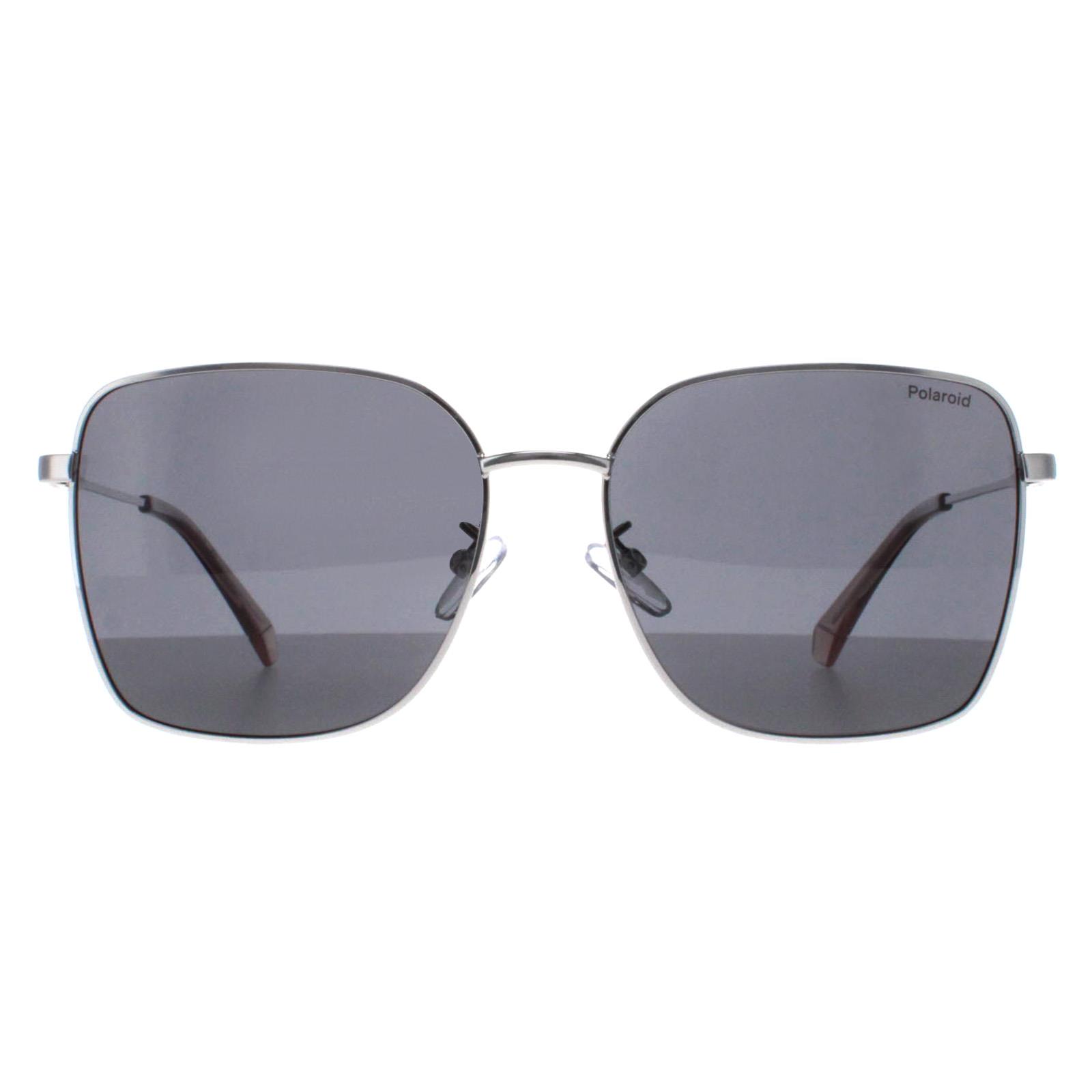 Polaroid Square Womens Palladium Grey Polarized PLD 4158/G/S/X - Silver Metal - One Size