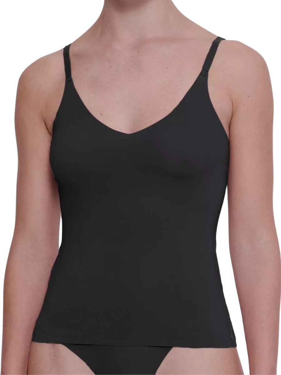 Sloggi Womens ZERO Feel 2.0 Spaghetti Top - Black Polyamide - Size Medium