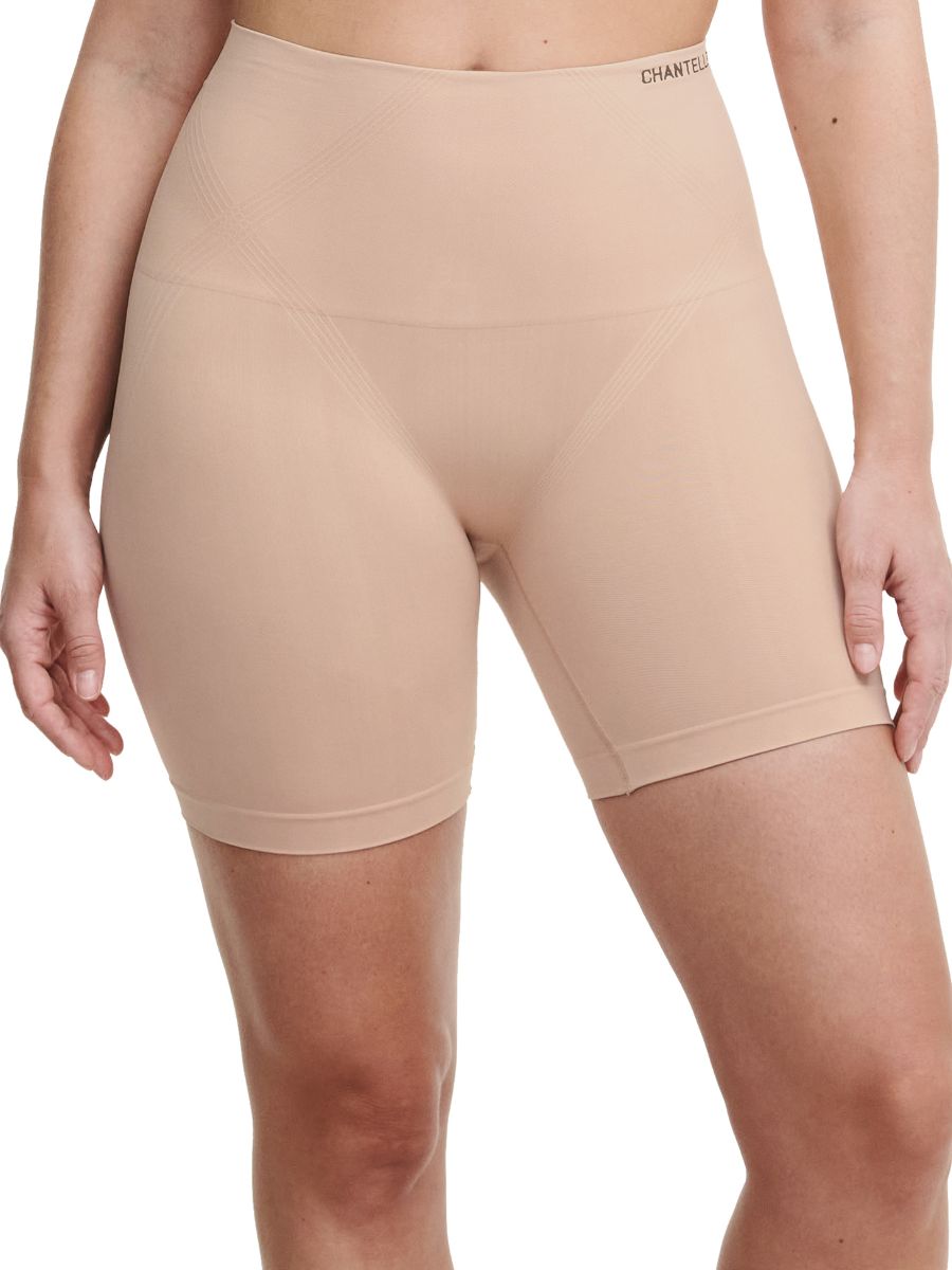 Chantelle Womens Smooth Comfort Sculpting Biker Shorts - Beige Polyamide - Size Medium