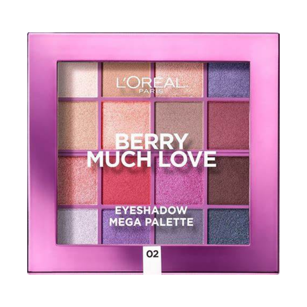 L'Oreal Paris Womens Berry Much Love Eyeshadow Mega Palette 16 Shades 17g- 02 - One Size