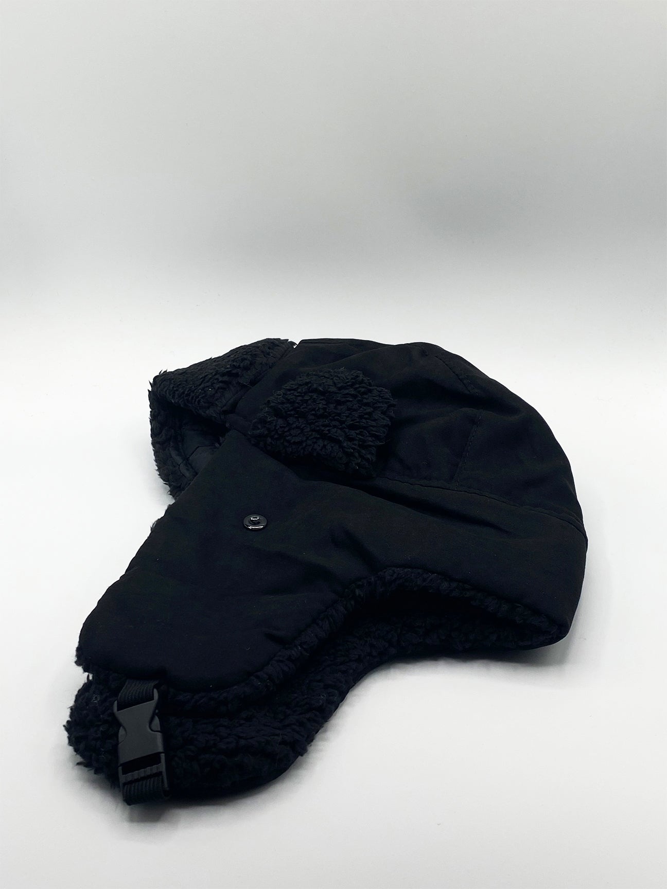 SVNX Mens Trapper Hat With Borg Lining - Black - One Size