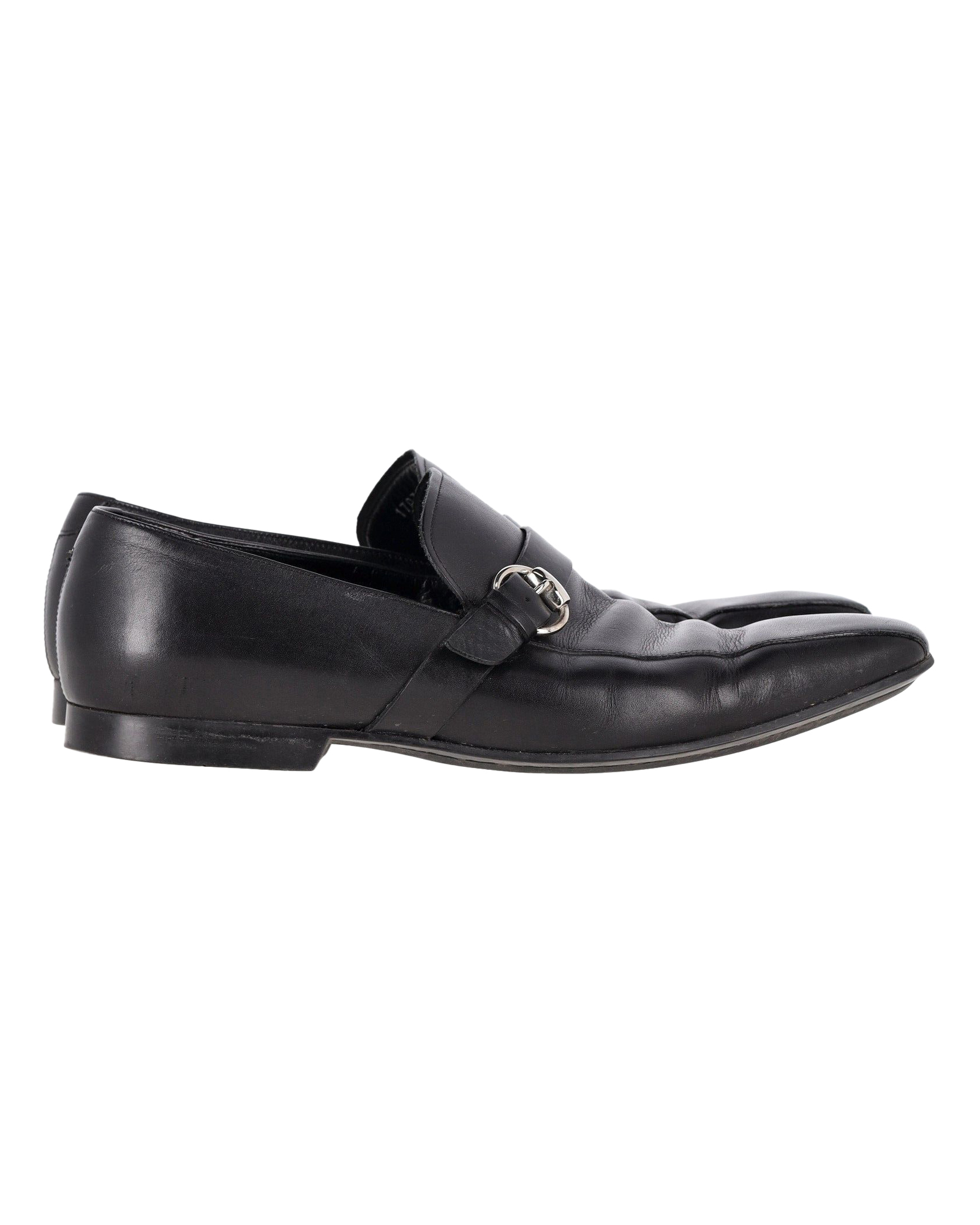 Gucci Pre-owned Mens Buckled Loafers in Black Leather material_Leather - Size EU 42