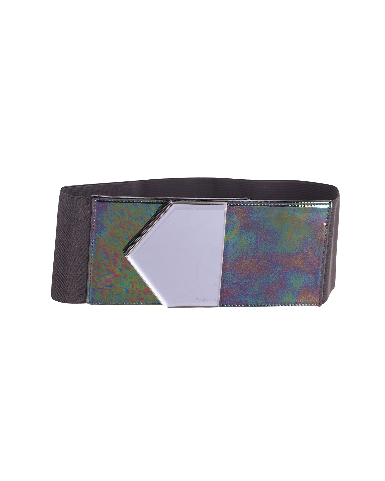 Gucci Pre-owned Womens Holographic Buckle Waist Belt in Black - One Size