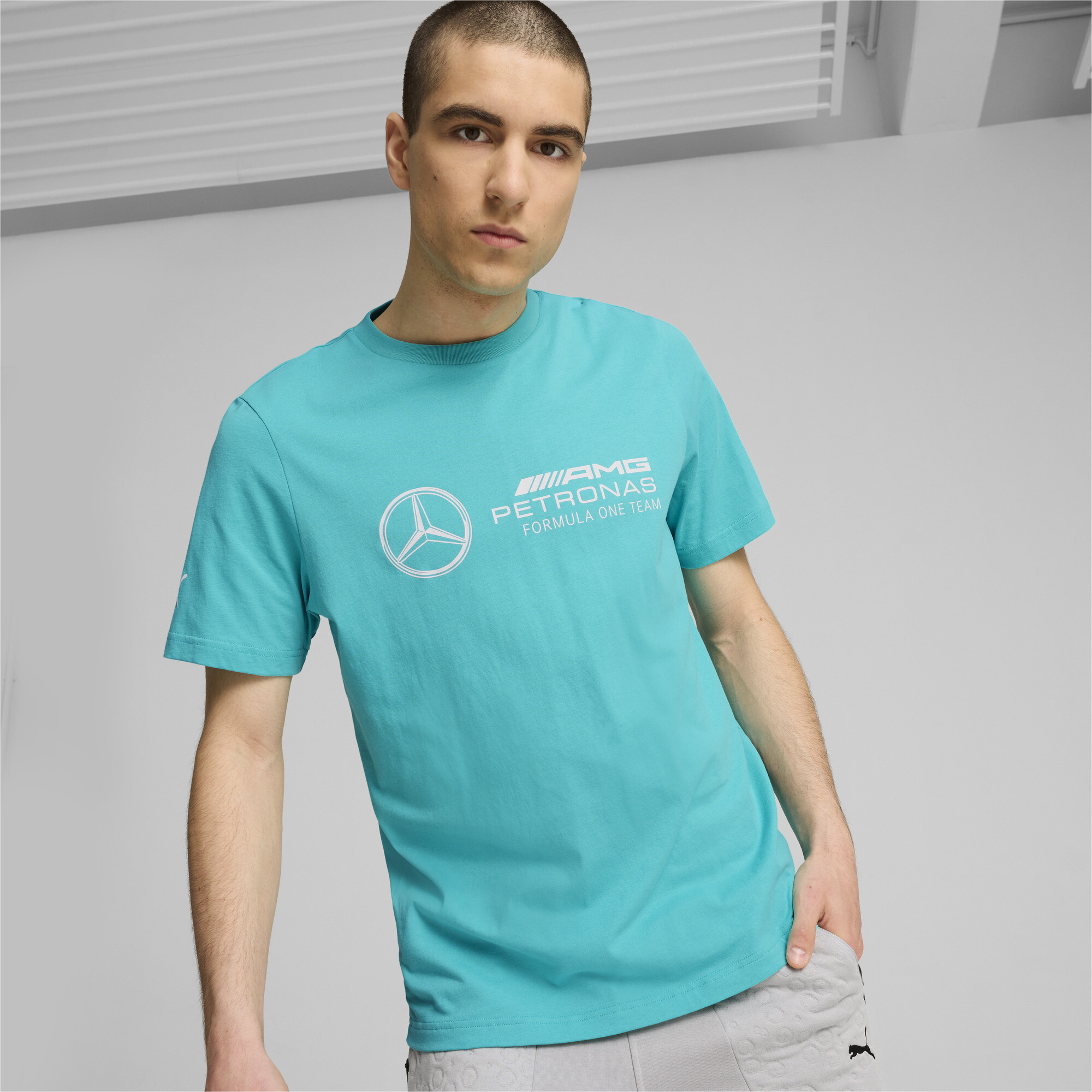 Puma Mens Mercedes-AMG Petronas F1 ESS Logo T-Shirt - Blue - Size Large