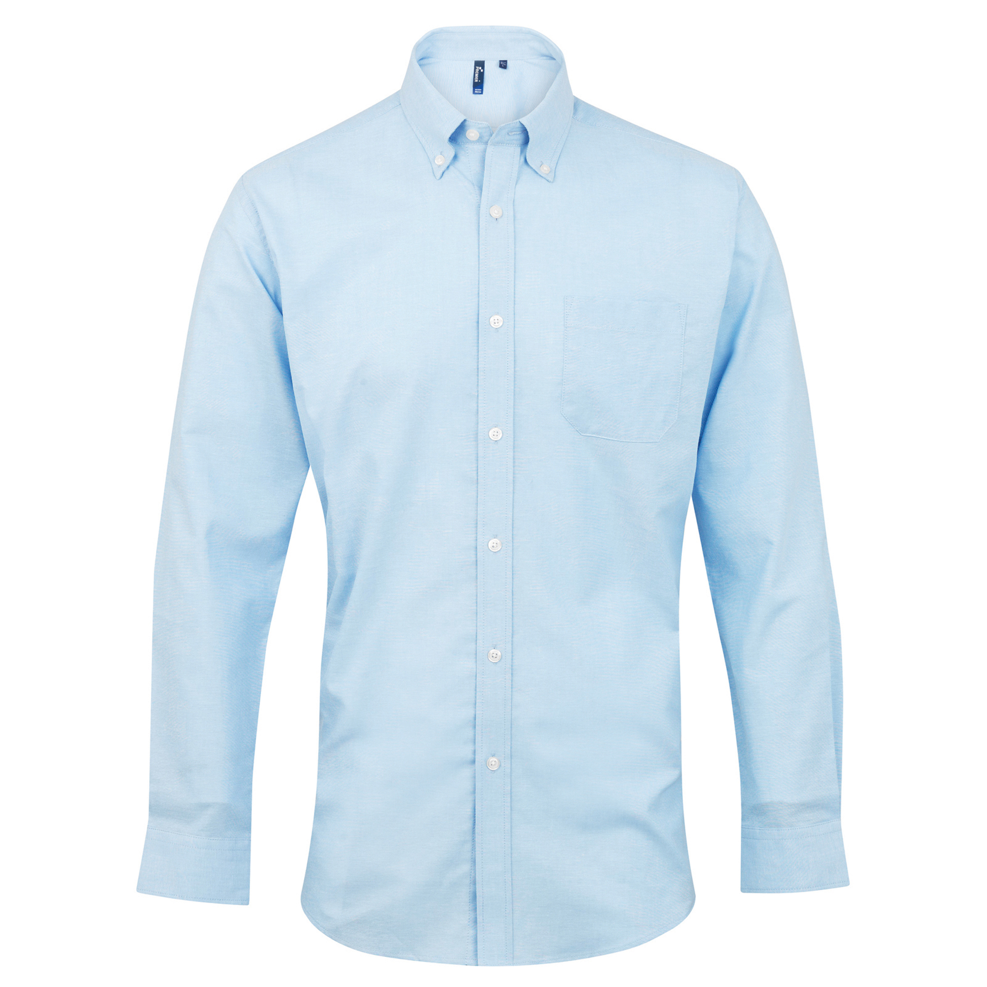 Premier Mens Signature Oxford Long Sleeve Work Shirt (Light Blue) - Size 16R