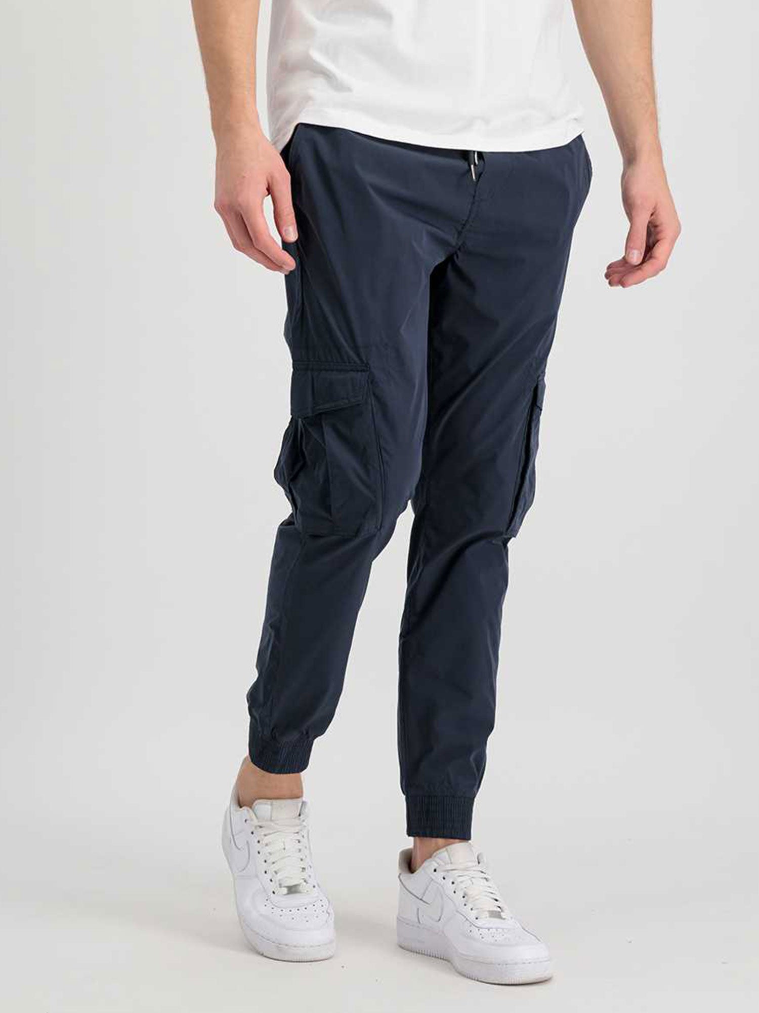 Alpha Industries Mens Nylon Cargo Joggers in Dark Blue material_polyester - Size Small