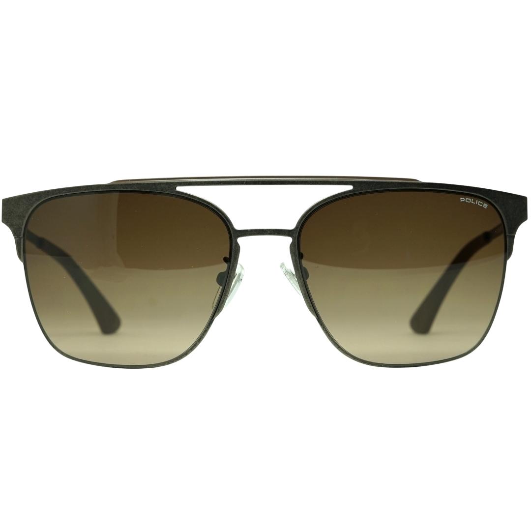 Police Mens SPL347M 05AF Brown Sunglasses Metal (archived) - One Size