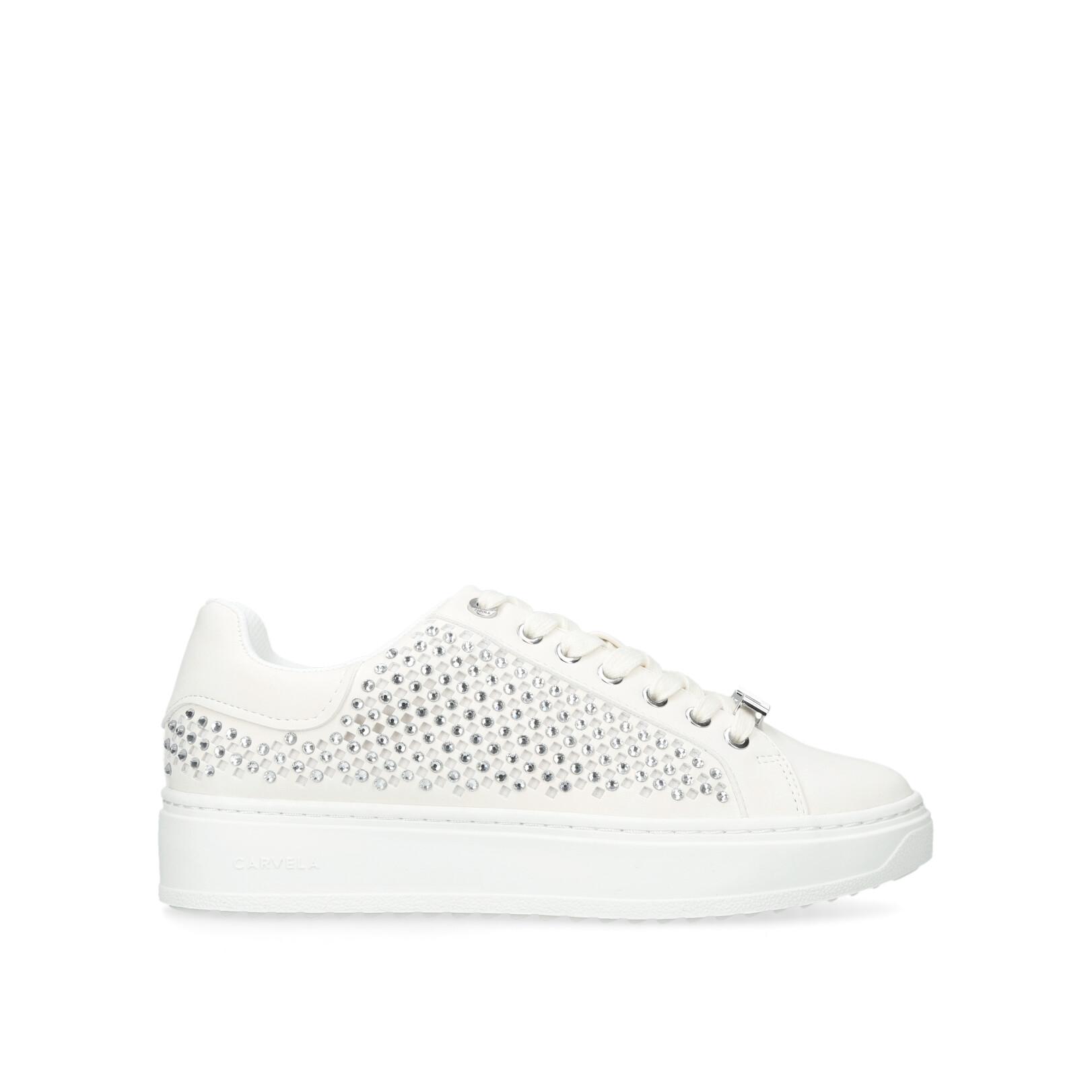 Carvela Womens Dream Jewel Sneakers - White - Size UK 3