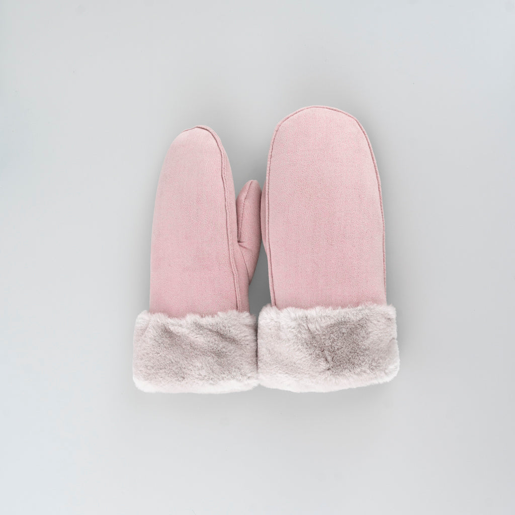 SVNX Womens Super Soft Faux Suede Mitten - Pink - One Size