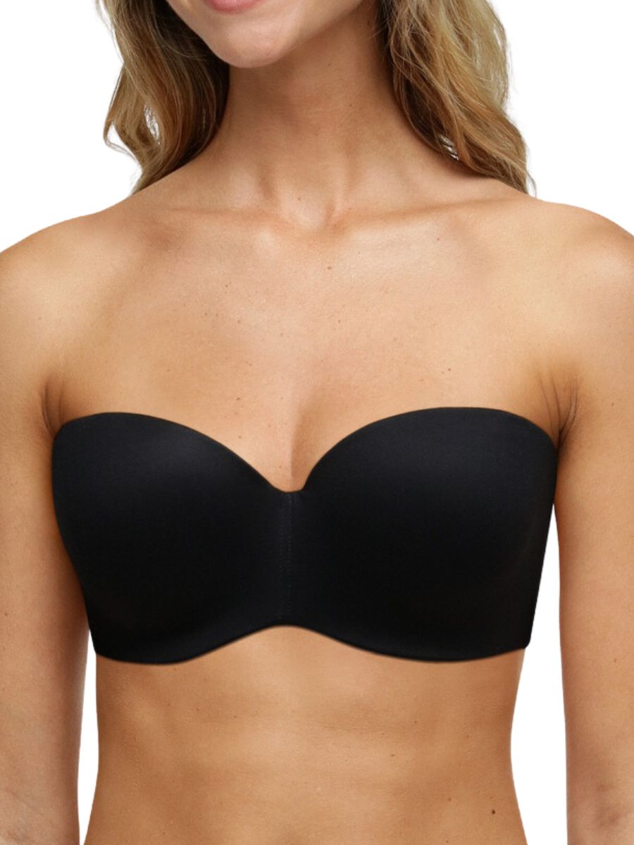 Chantelle Womens Easy Feel Norah Bandeau T-Shirt Bra - Black Polyamide - Size 36E