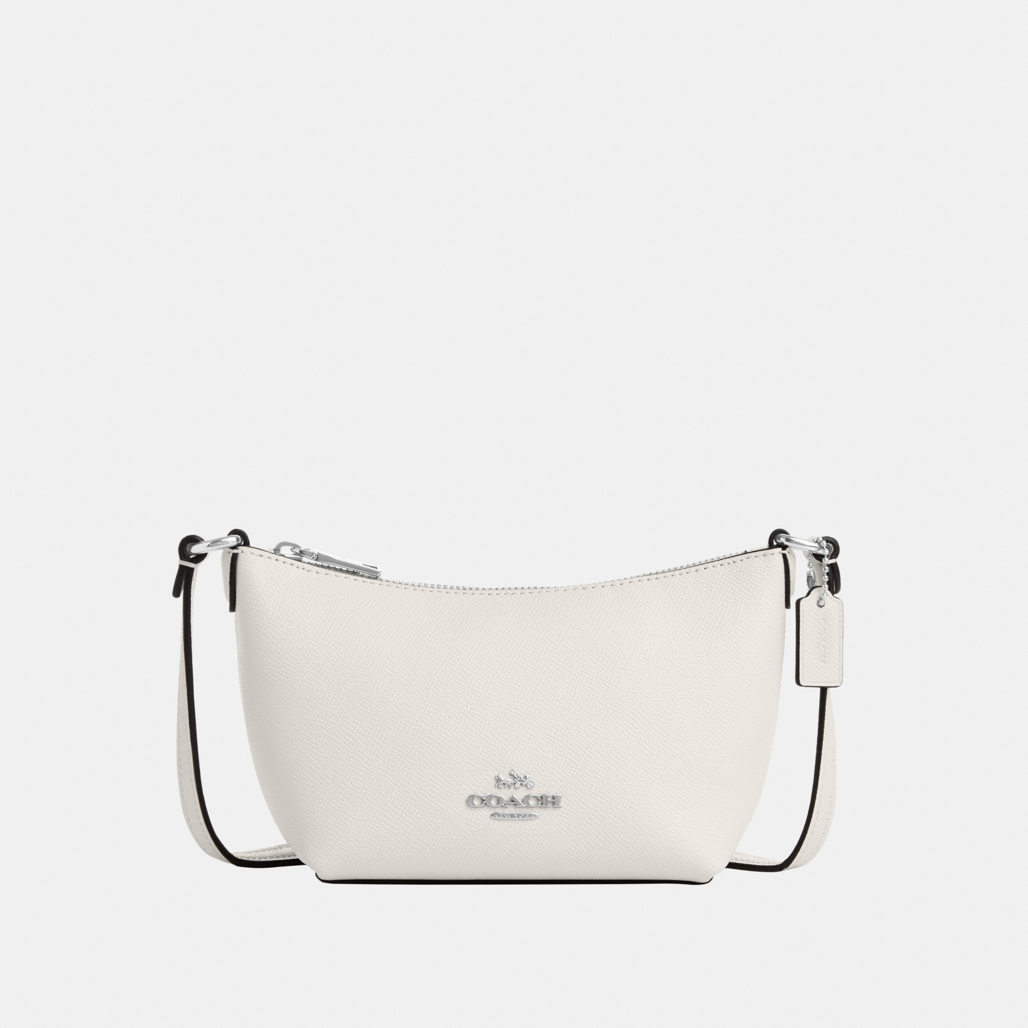 Coach Womens Zip Top Crossbody in Crossgrain Leather - White - One Size