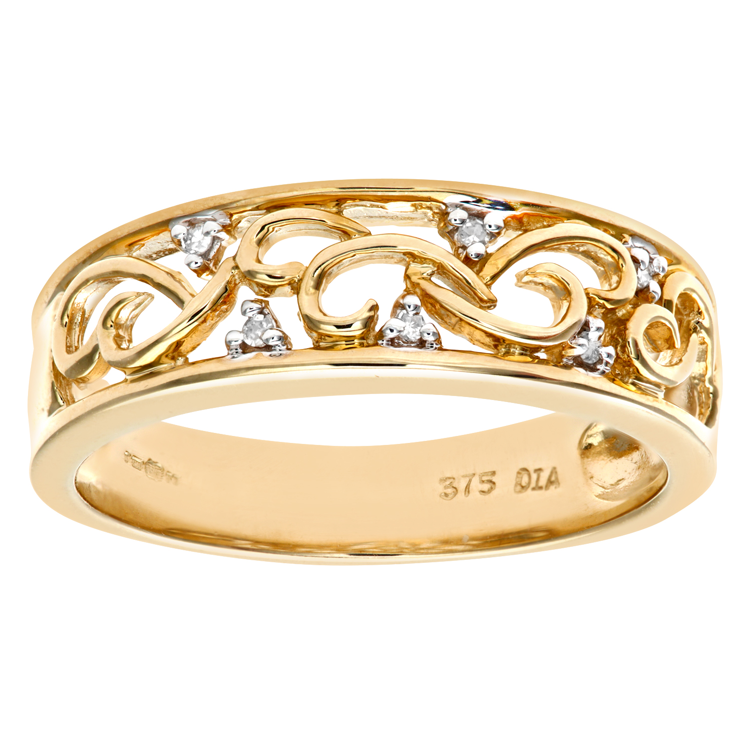 Diamant L'Eternel Womens 9ct Yellow Gold Ladies Diamond Ring - Size N