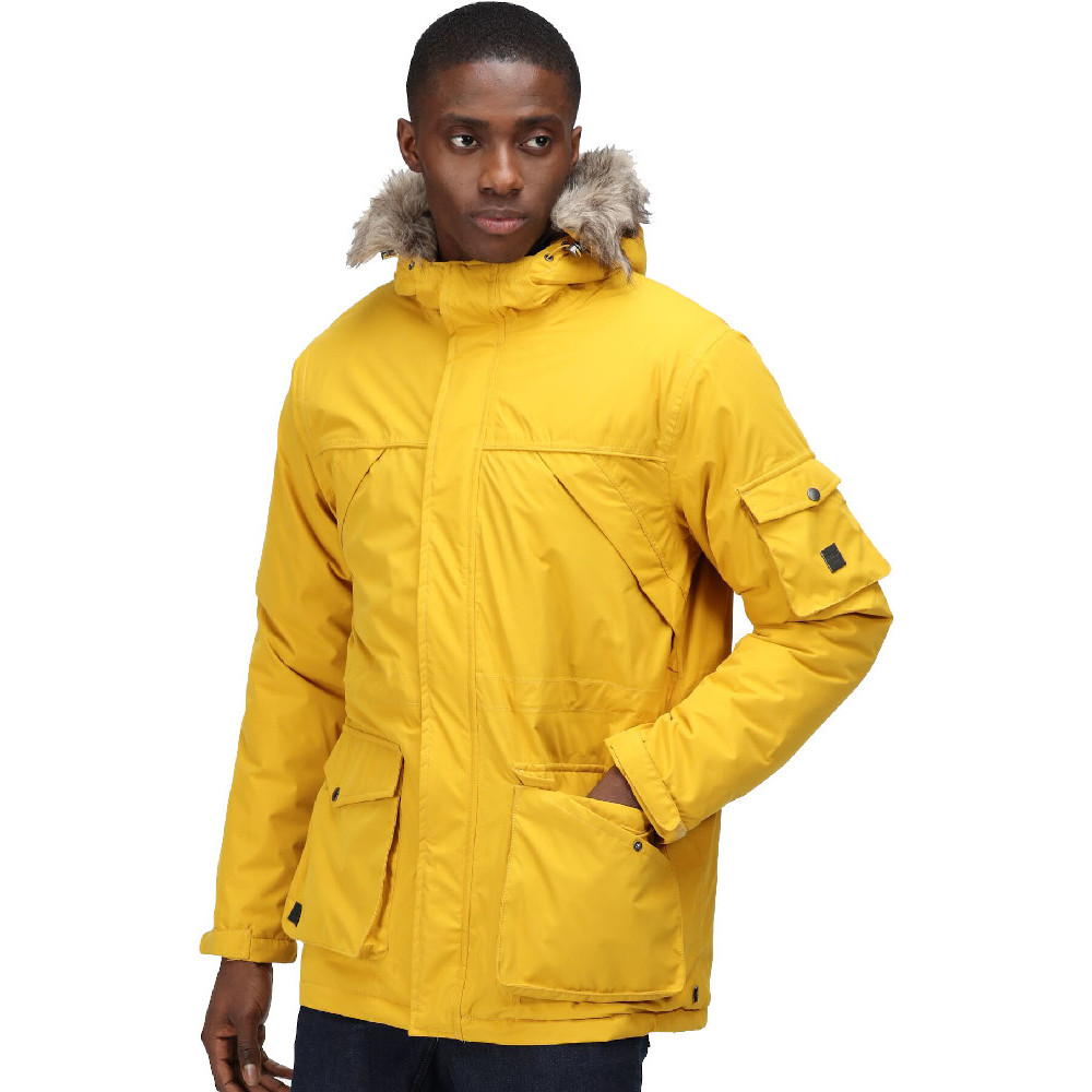 Regatta Mens Salinger II Waterproof Insulated Parka Jacket - Yellow - Size 4XL