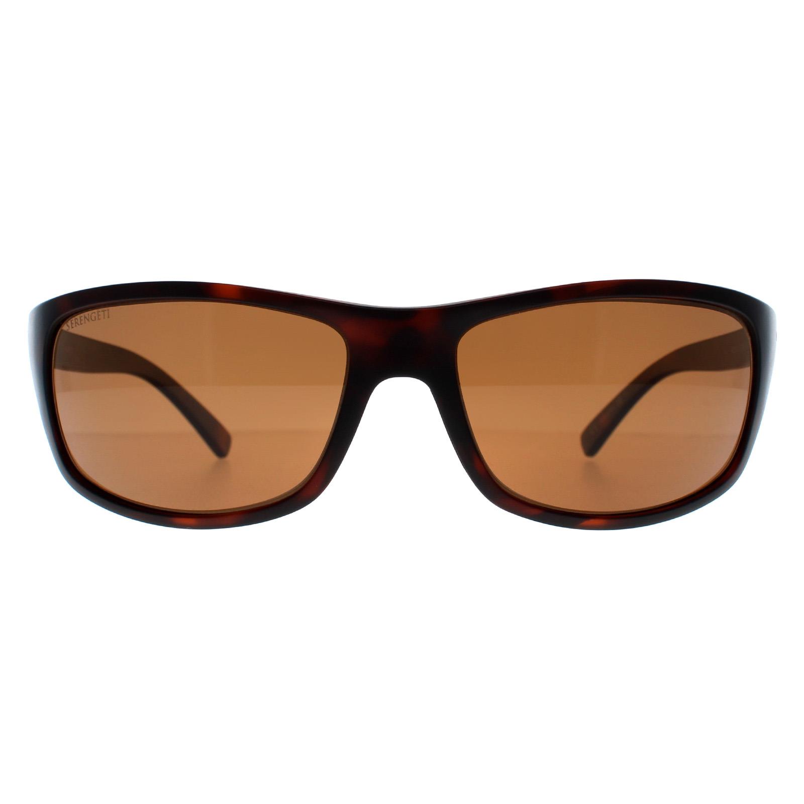 Serengeti Wrap Mens Matte Dark Tortoise PhD 2.0 Polarized Drivers Brown Bormio - One Size